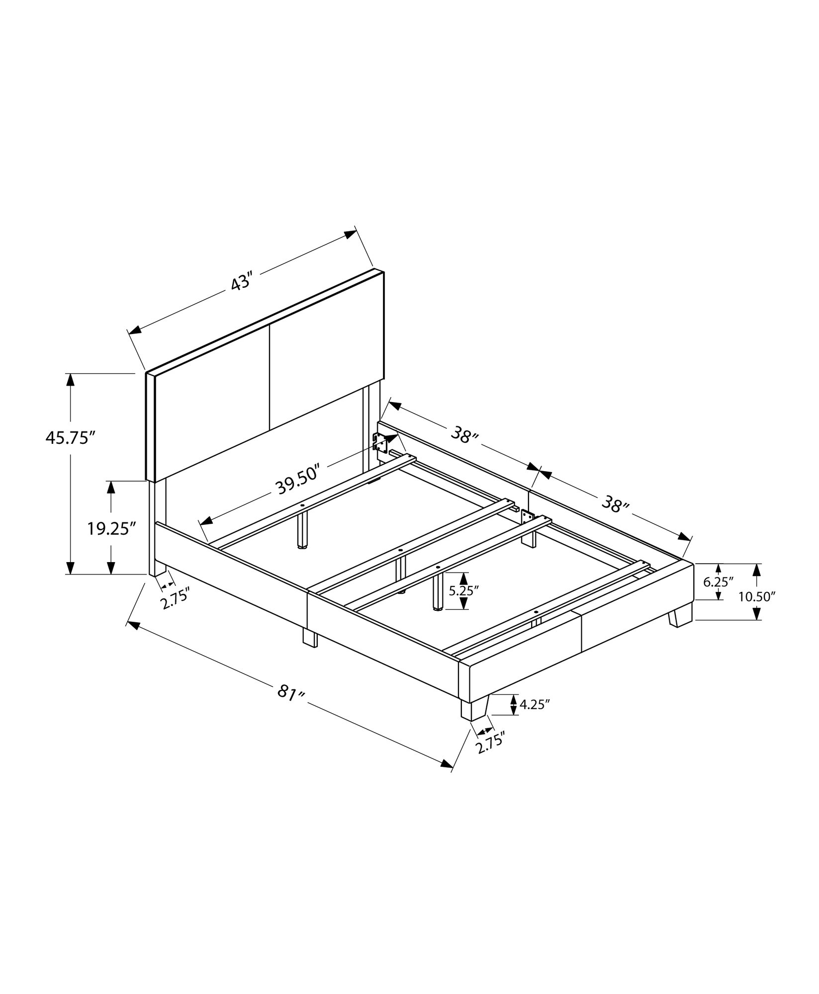 Stylish twin size bed with a leather look, crafted from solid wood and foam, featuring a contemporary design in white color.