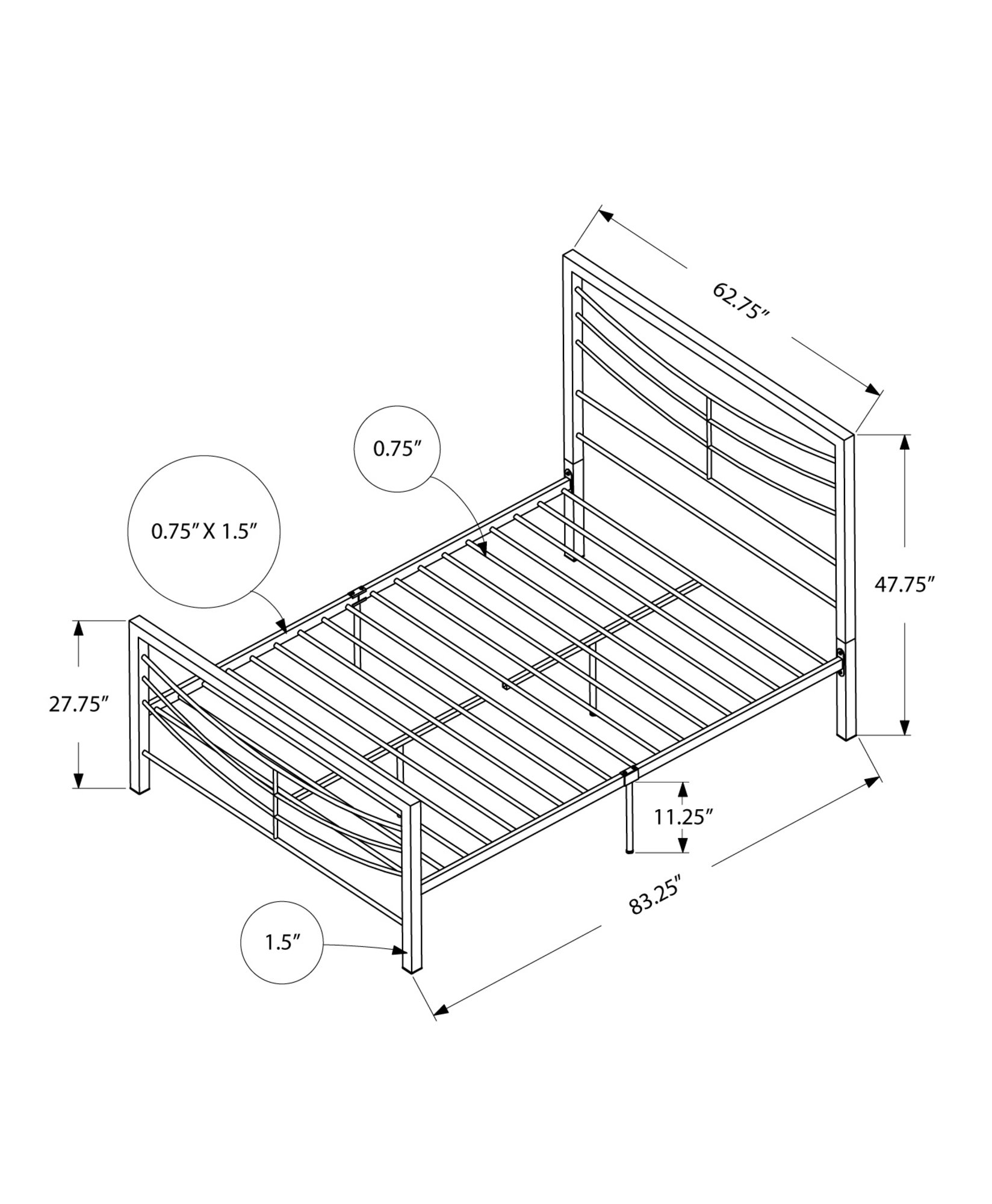 A stylish white metal queen size bed featuring a contemporary design with a leather look finish, perfect for modern bedrooms.