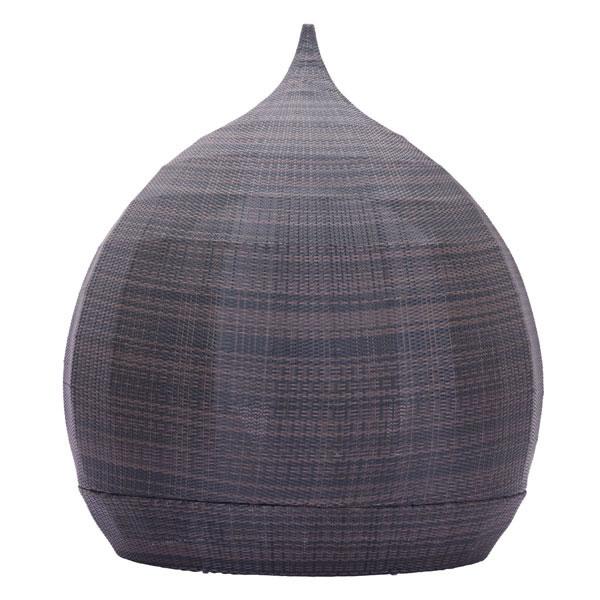 Brown Martinique Day Beach Bed with plush cushions and pillows, perfect for outdoor lounging.