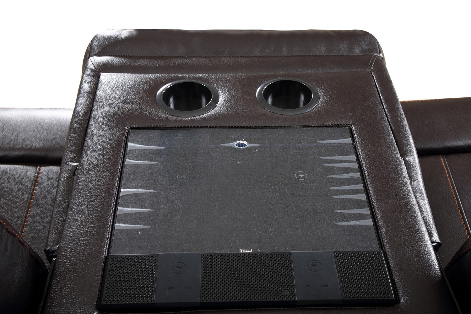 Elegant brown power reclining sofa with plush cushions and leather upholstery, measuring 89x40x41 inches, perfect for modern living rooms.