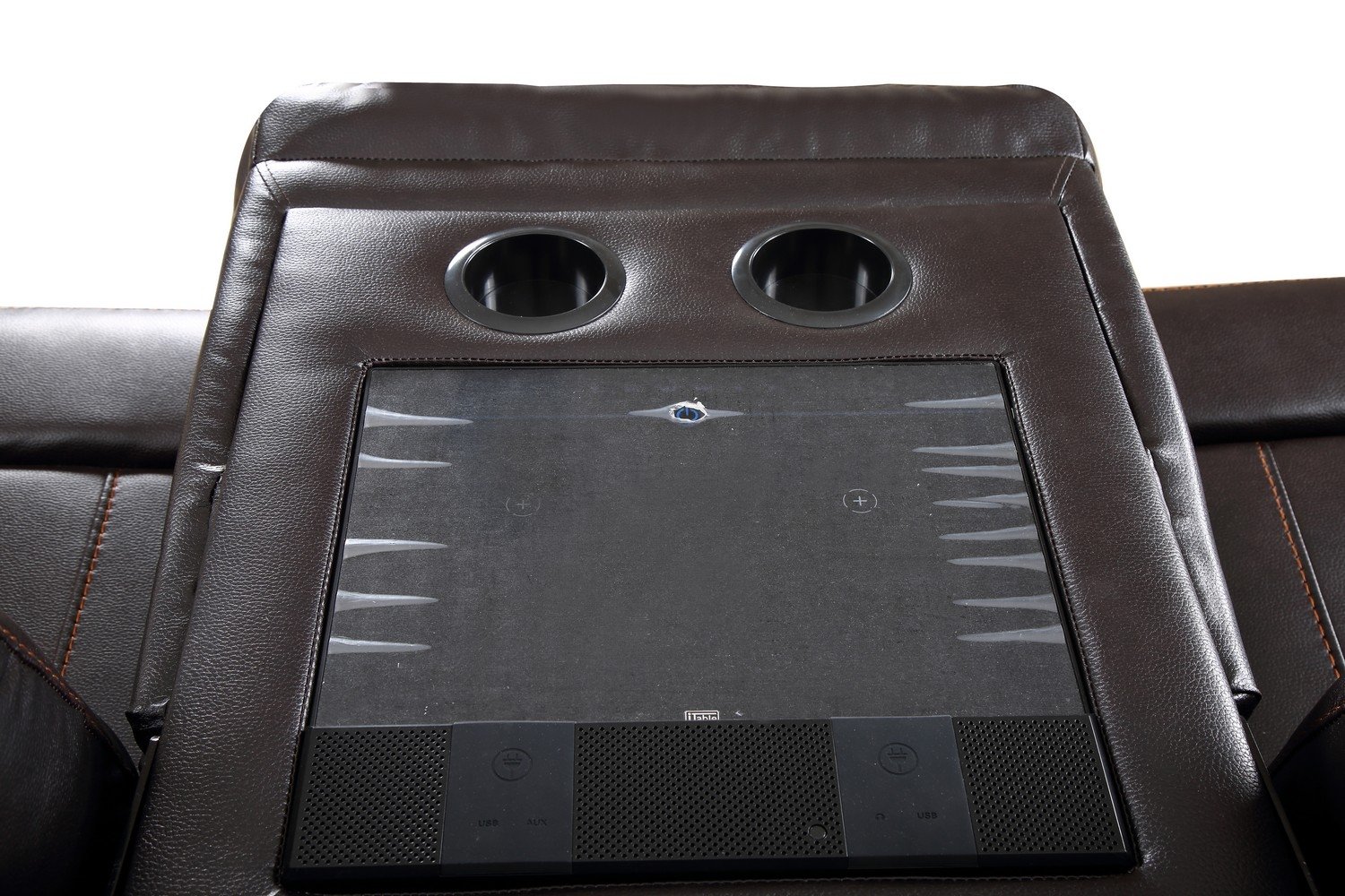 Elegant brown power reclining sofa with plush cushions and leather upholstery, measuring 89x40x41 inches, perfect for modern living rooms.