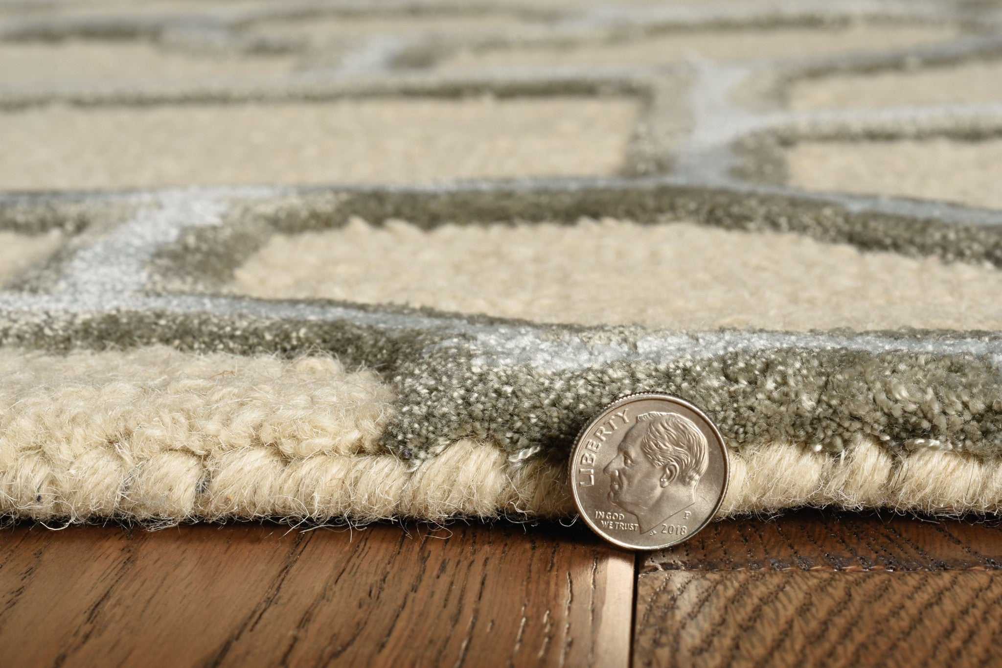 8-inch beige hand tufted geometric indoor runner rug showcasing intricate patterns and textures, perfect for modern home decor.