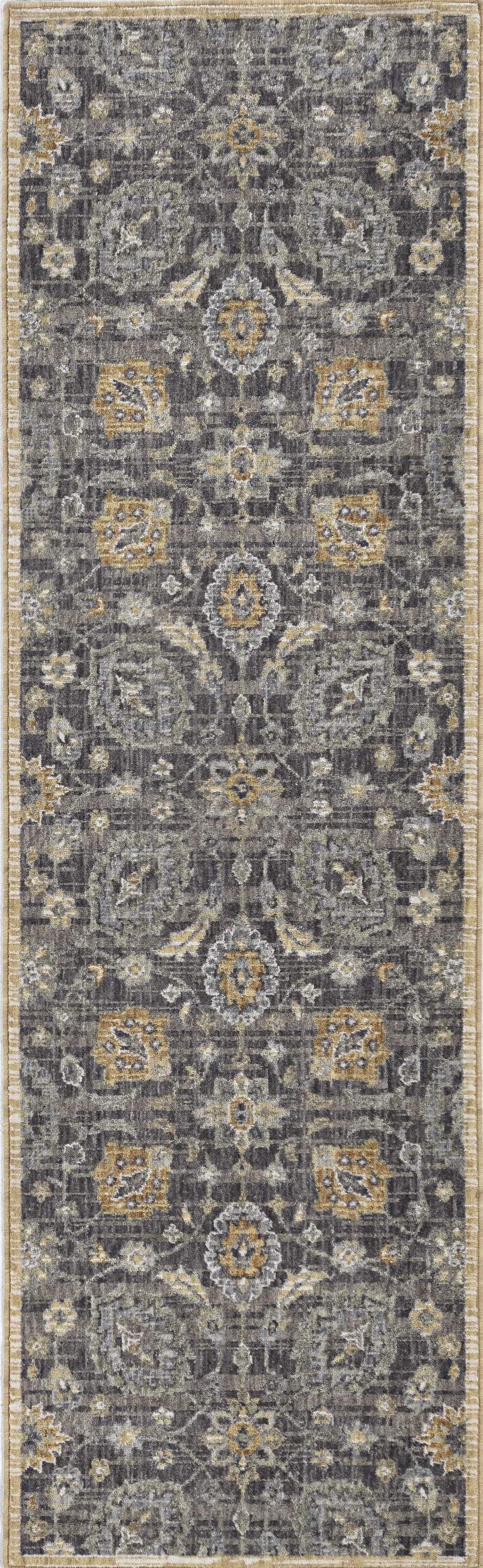8-inch taupe machine woven vintage traditional indoor runner rug, showcasing intricate patterns and soft texture, perfect for elegant living spaces.