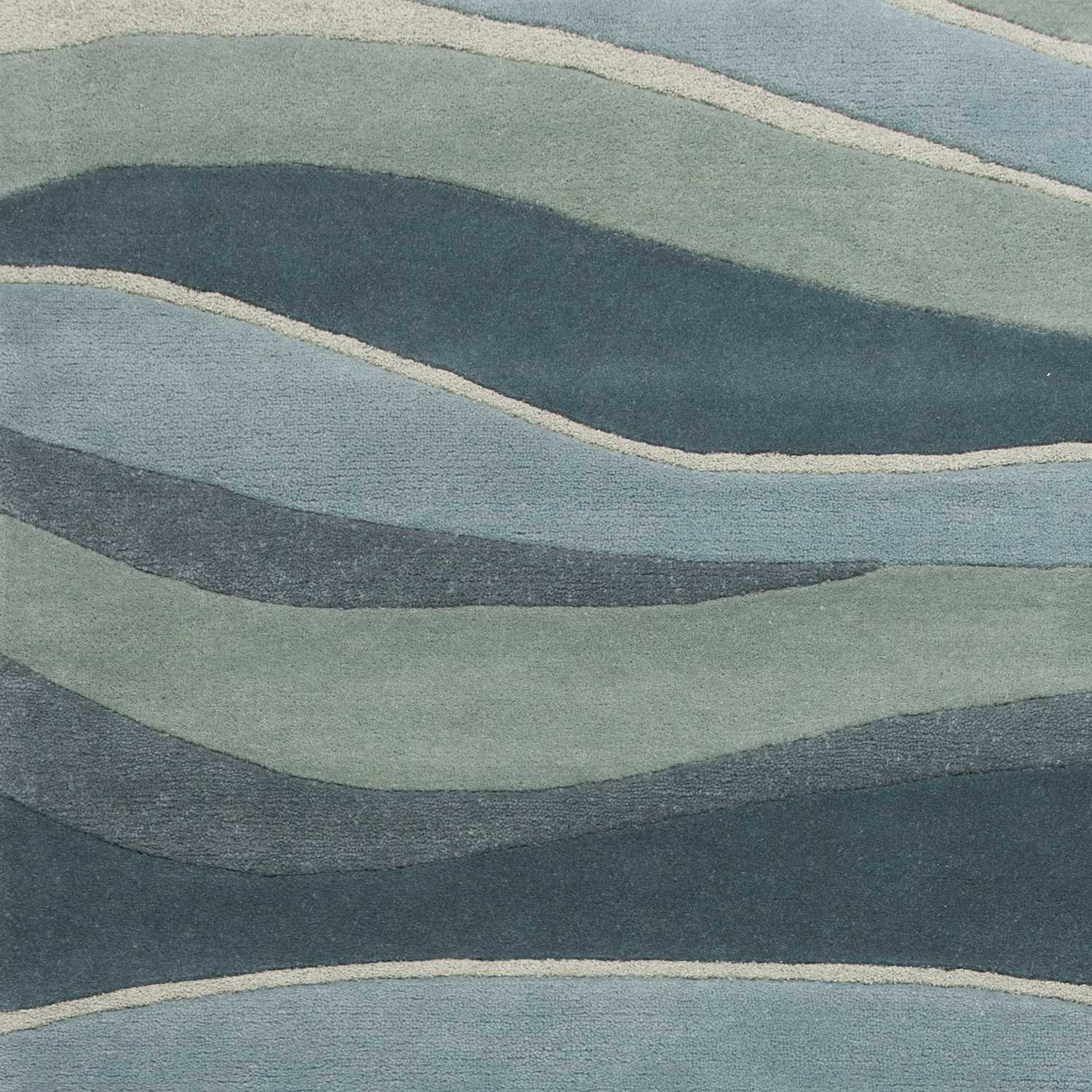 8x10 wool ocean area rug featuring vibrant ocean landscapes and multi-textured wool, perfect for contemporary living room decor.