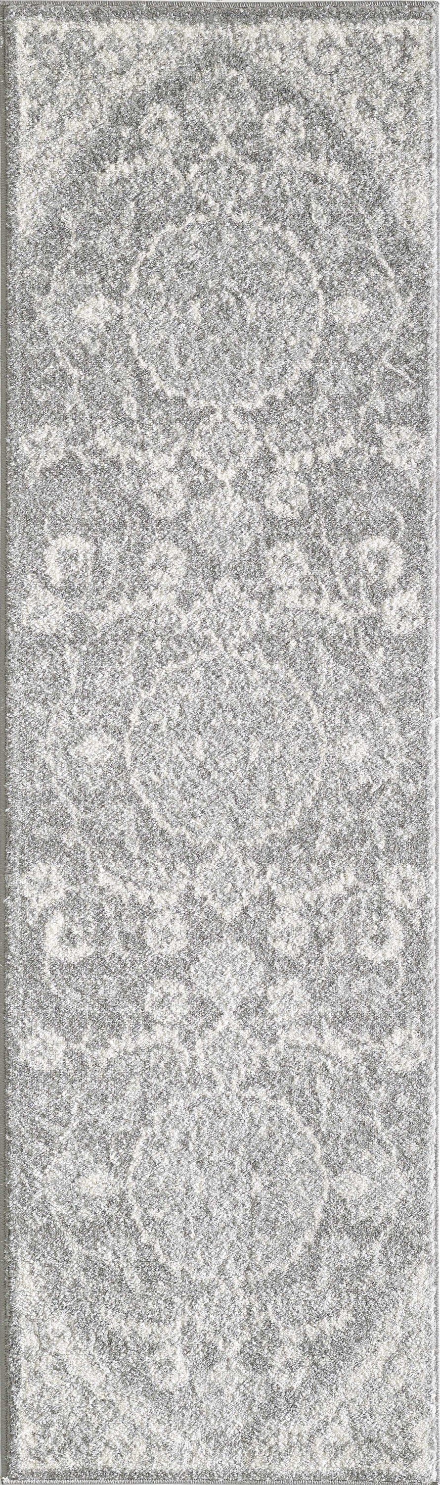 8x11 Grey Medallion Indoor Area Rug showcasing intricate patterns and soft texture, perfect for enhancing home decor.