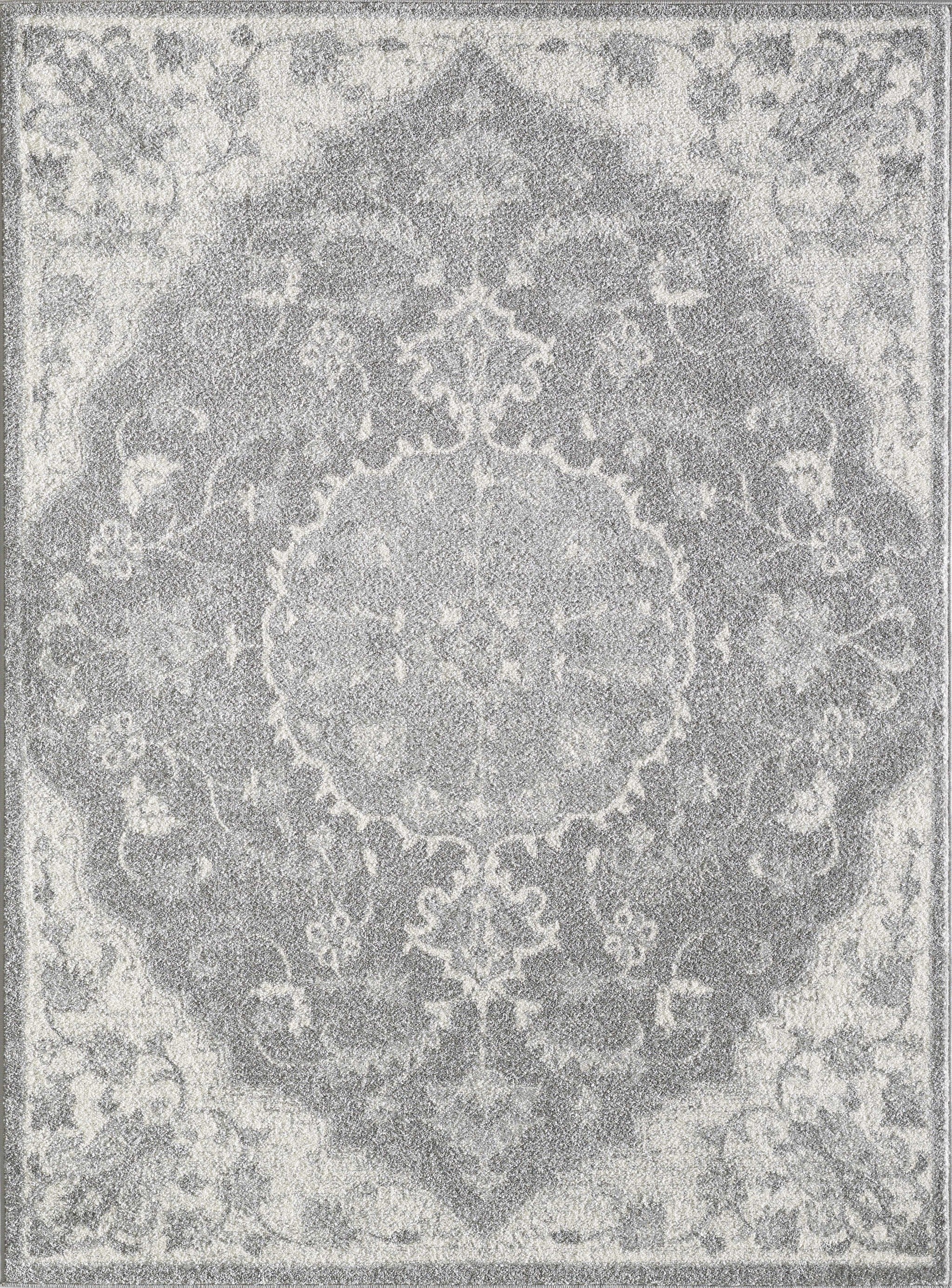 8x11 Grey Medallion Indoor Area Rug showcasing intricate patterns and soft texture, perfect for enhancing home decor.