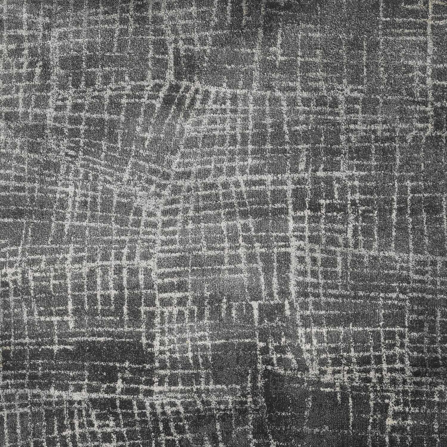 8 inches x 10 inches grey machine woven abstract scratch indoor area rug with plush texture and modern design.