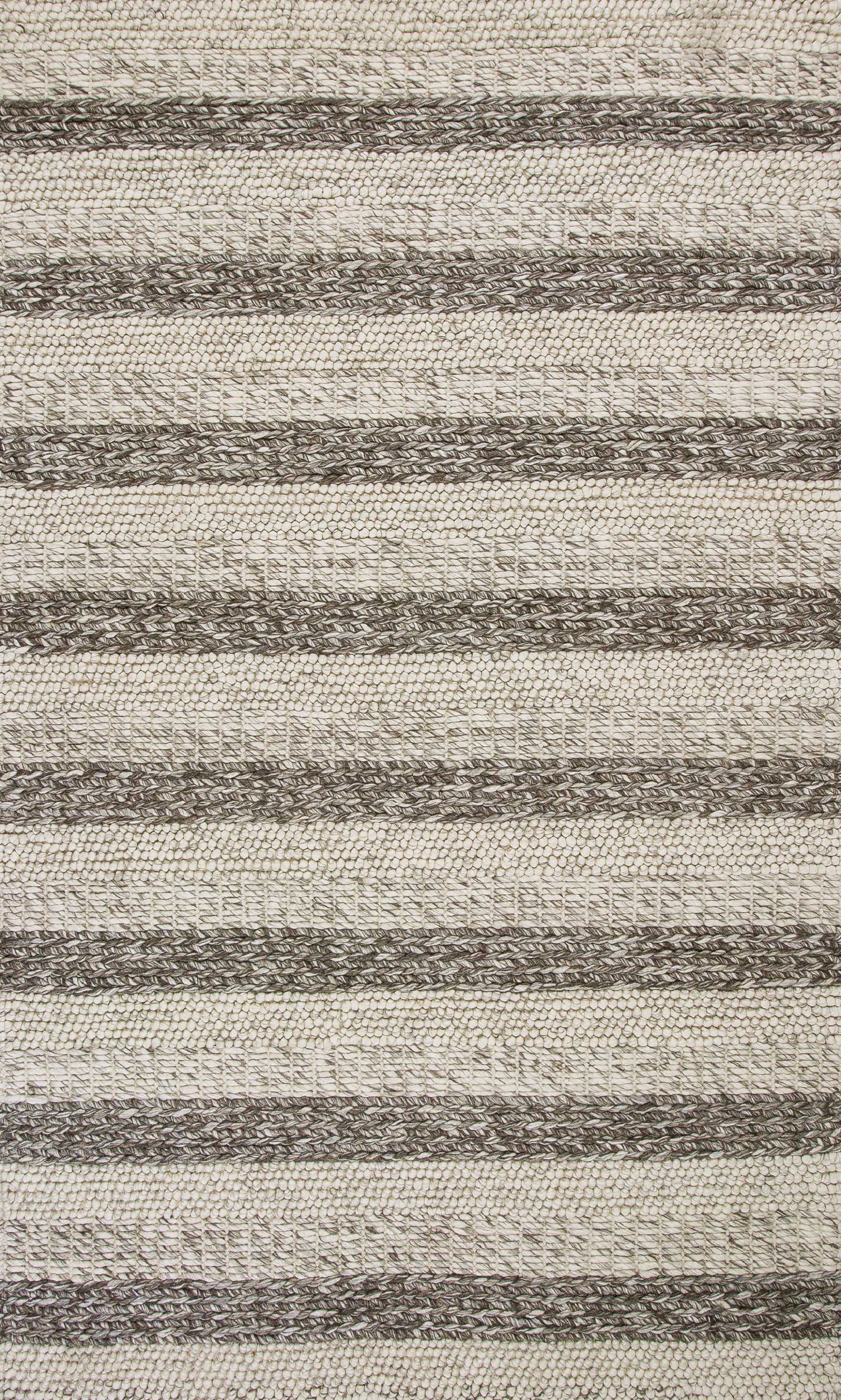 8x10 grey and white hand woven knobby stripes indoor area rug showcasing modern design and soft texture.