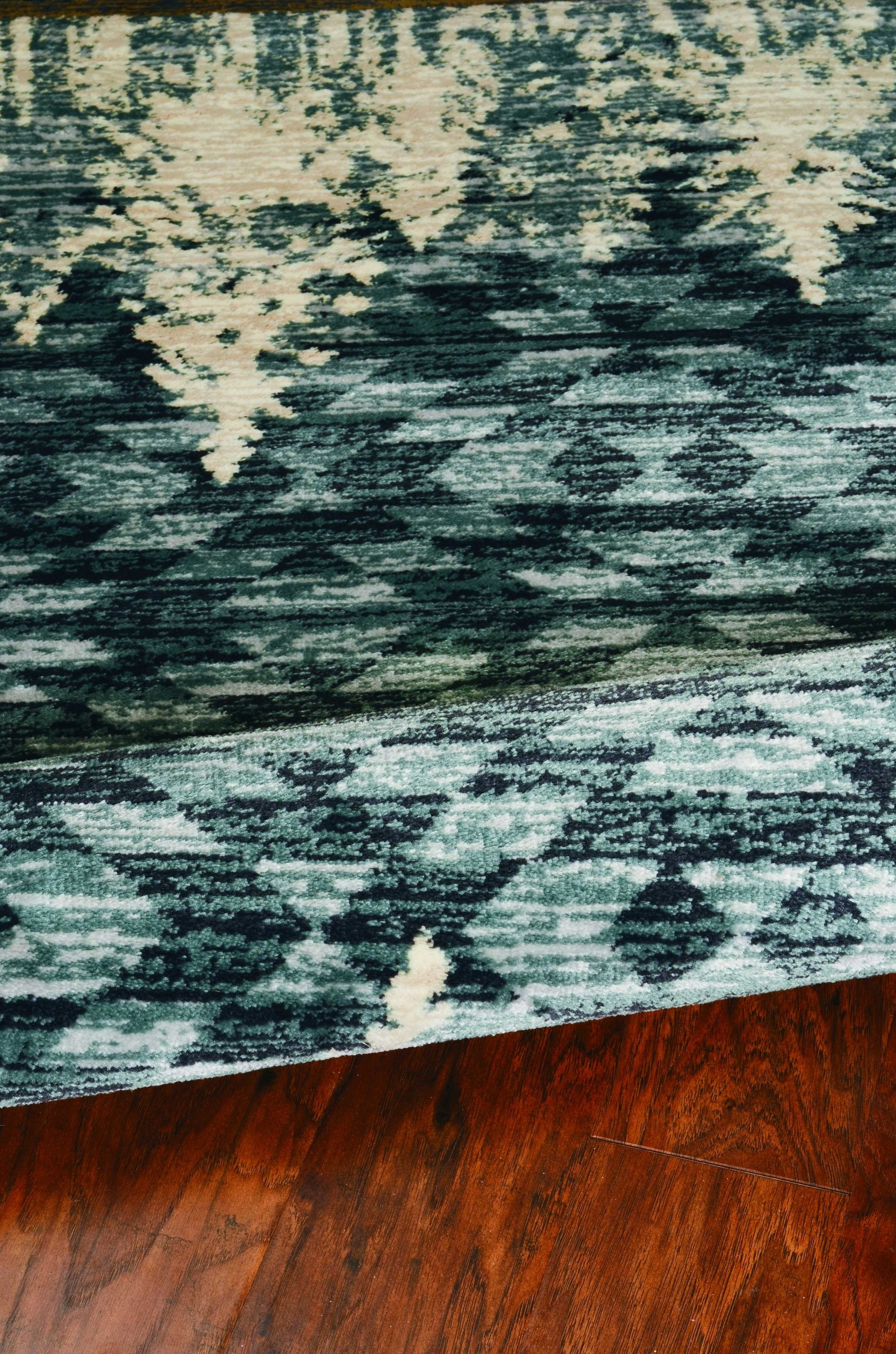Slate Blue Machine Woven Pinegrove Lodge Indoor Area Rug, showcasing a contemporary lodge design with a soft texture.