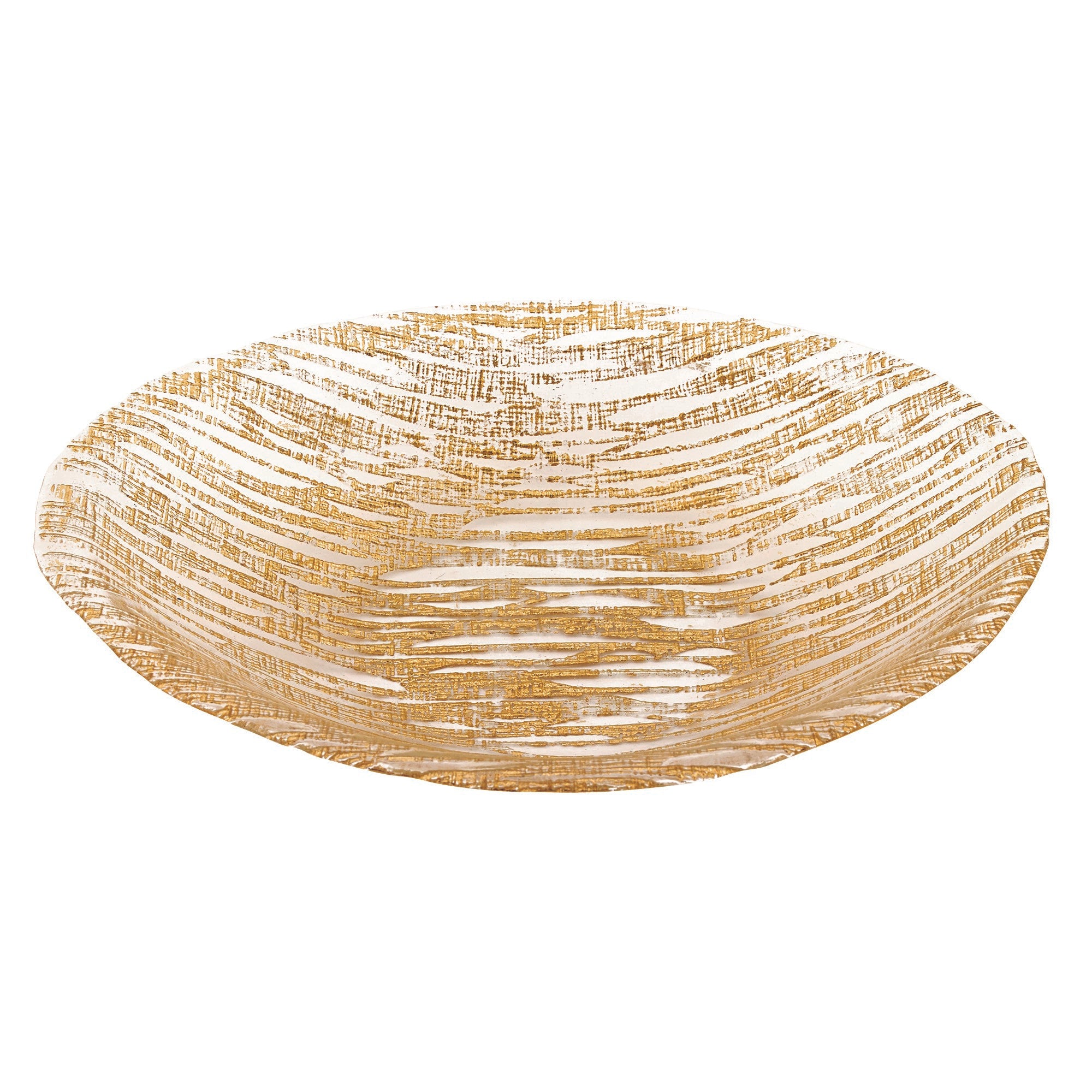 A beautifully crafted oval gold salad or centerpiece bowl made of high-grade glass, showcasing its elegant design and luxurious gold color.