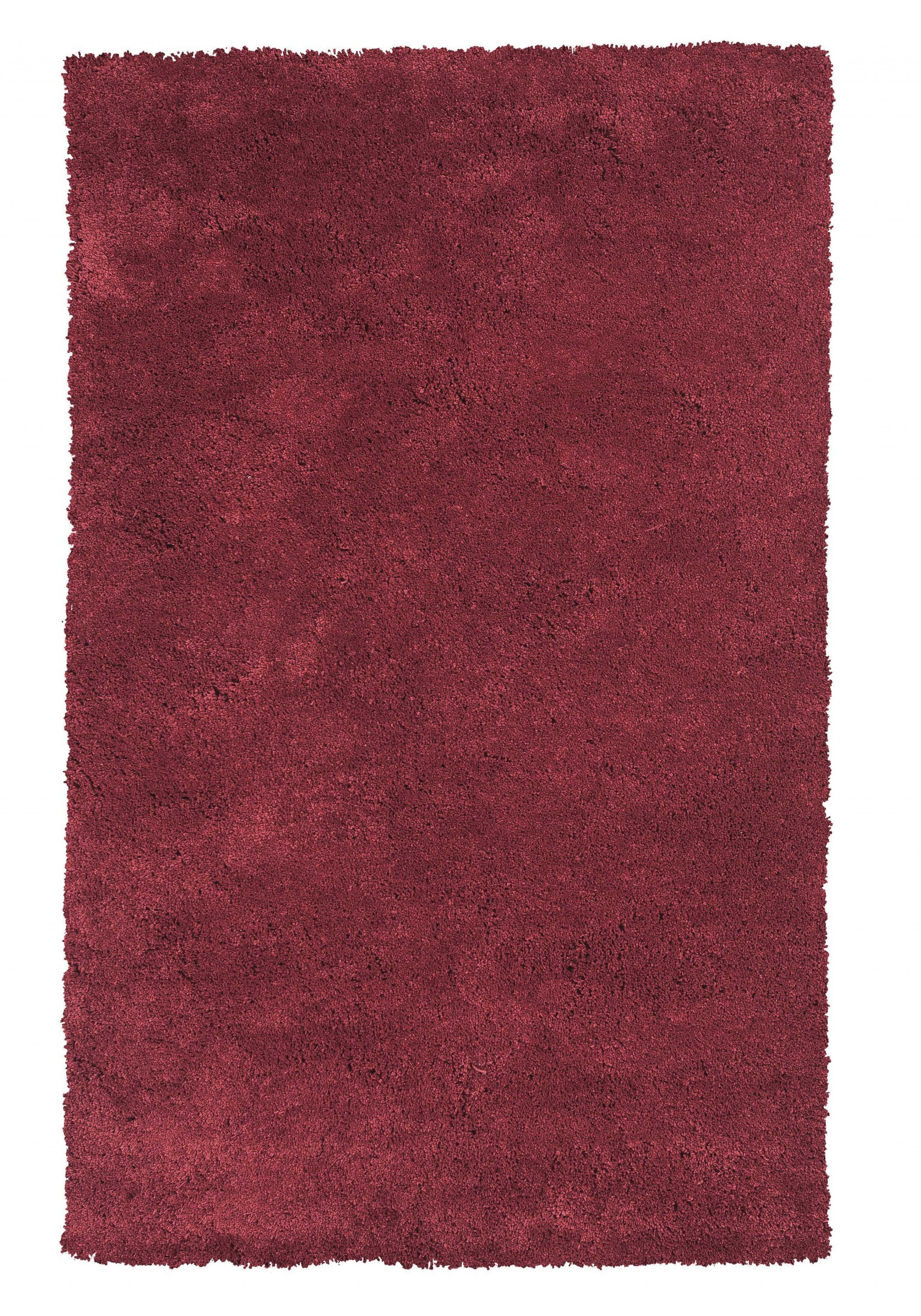 A vibrant 9x13 inches red shag area rug with a soft texture, perfect for enhancing modern home decor.