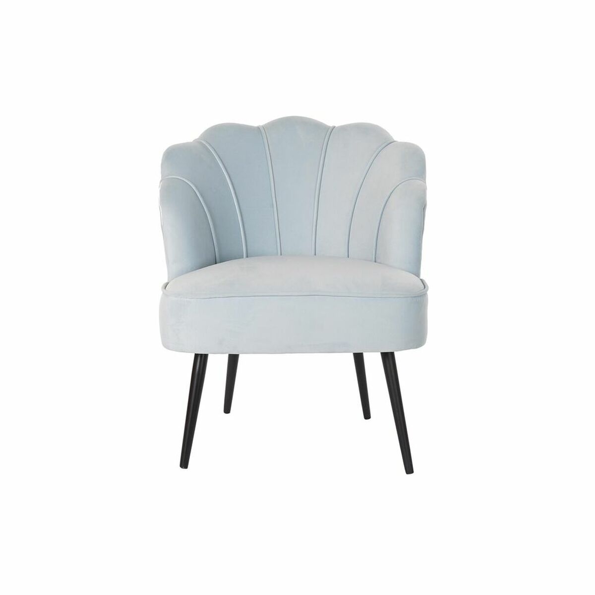 Light blue velvet accent chair.