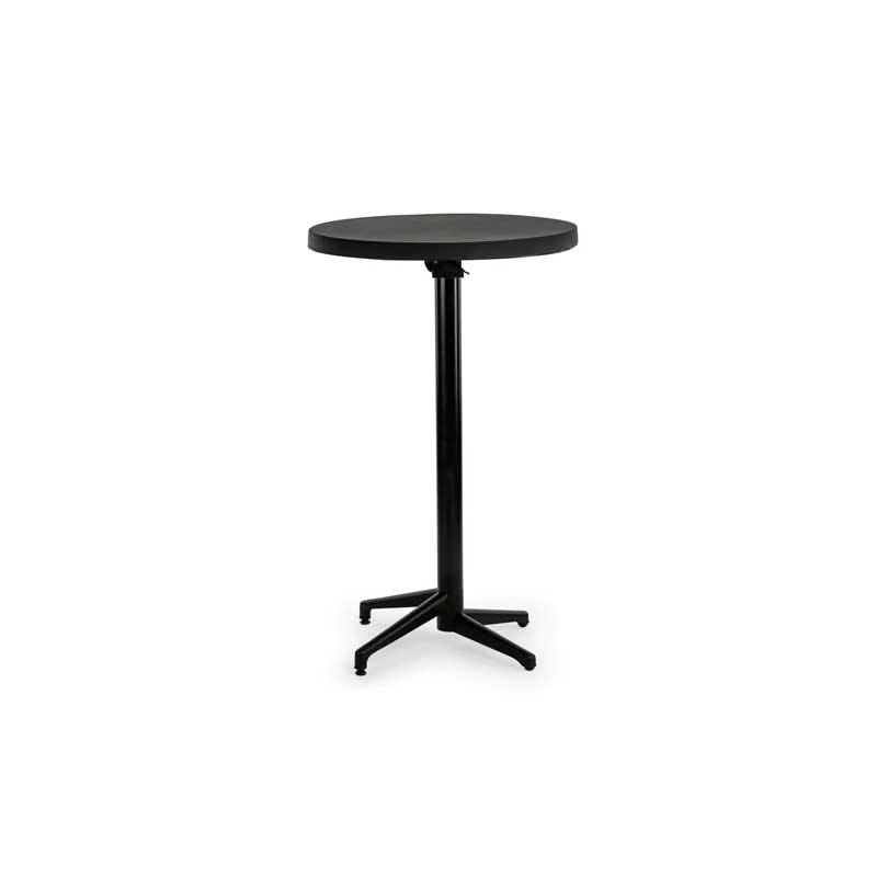 Bistro Bar Table Ø26" in black, featuring a sleek round top and sturdy foldable design, perfect for outdoor use.