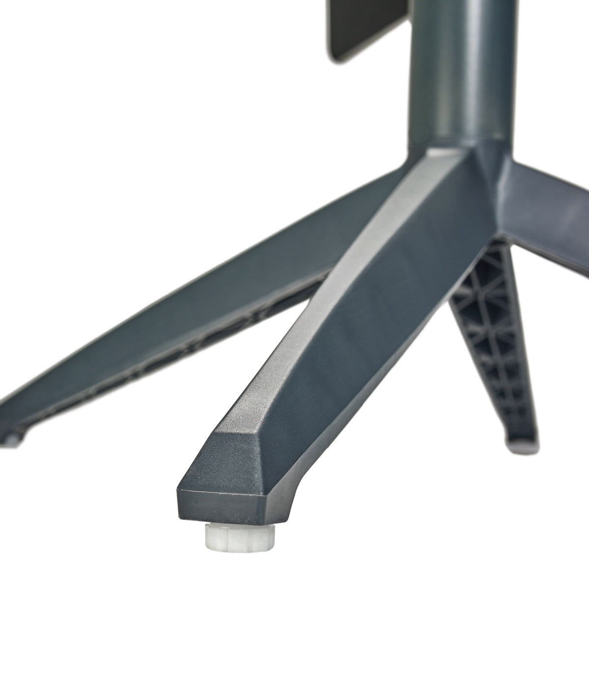 Bistro Table 28 X 28 with a dark grey base and white or oak laminate top, perfect for outdoor dining.