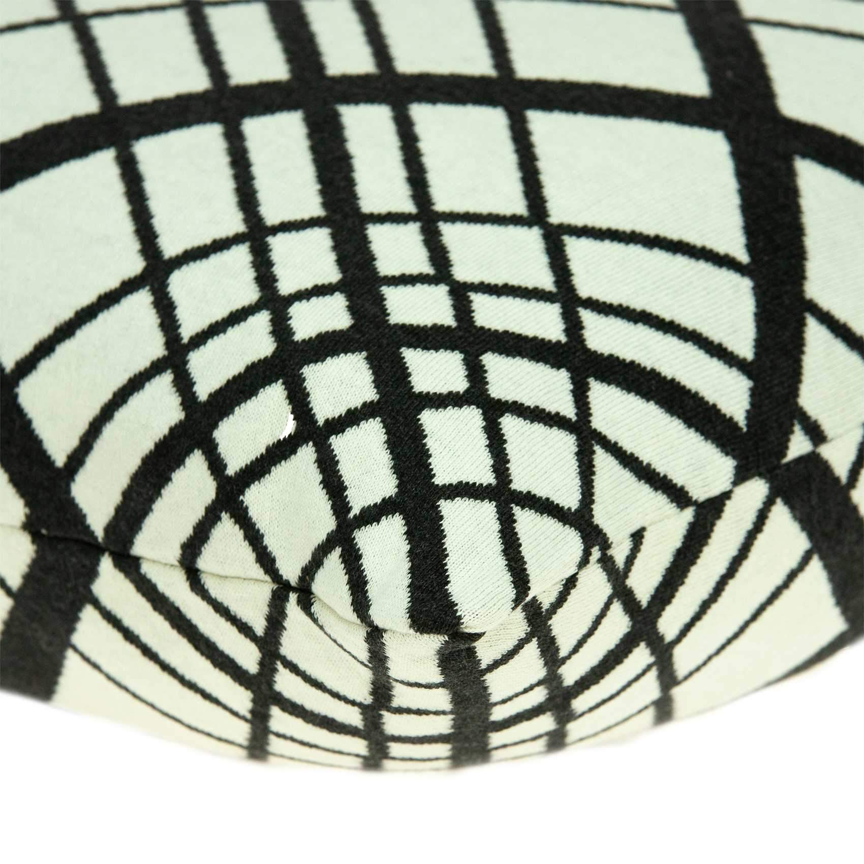 Crossover White & Black Pillow showcasing a stylish design with a soft cotton texture, perfect for home decor.