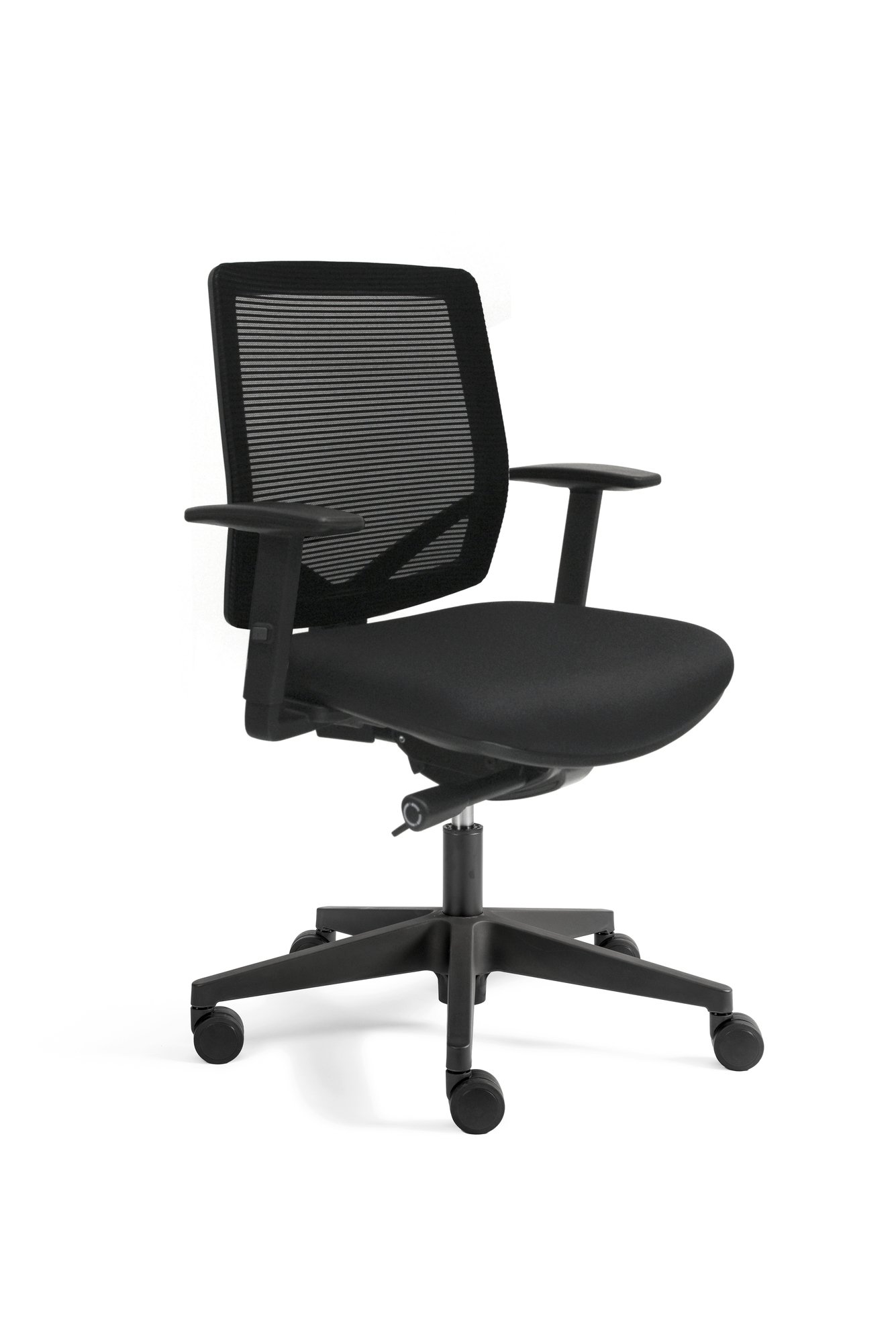 Ergonomic Office Chair 300 Mesh featuring a black mesh backrest, adjustable armrests, and a durable nylon base, designed for comfort and support.