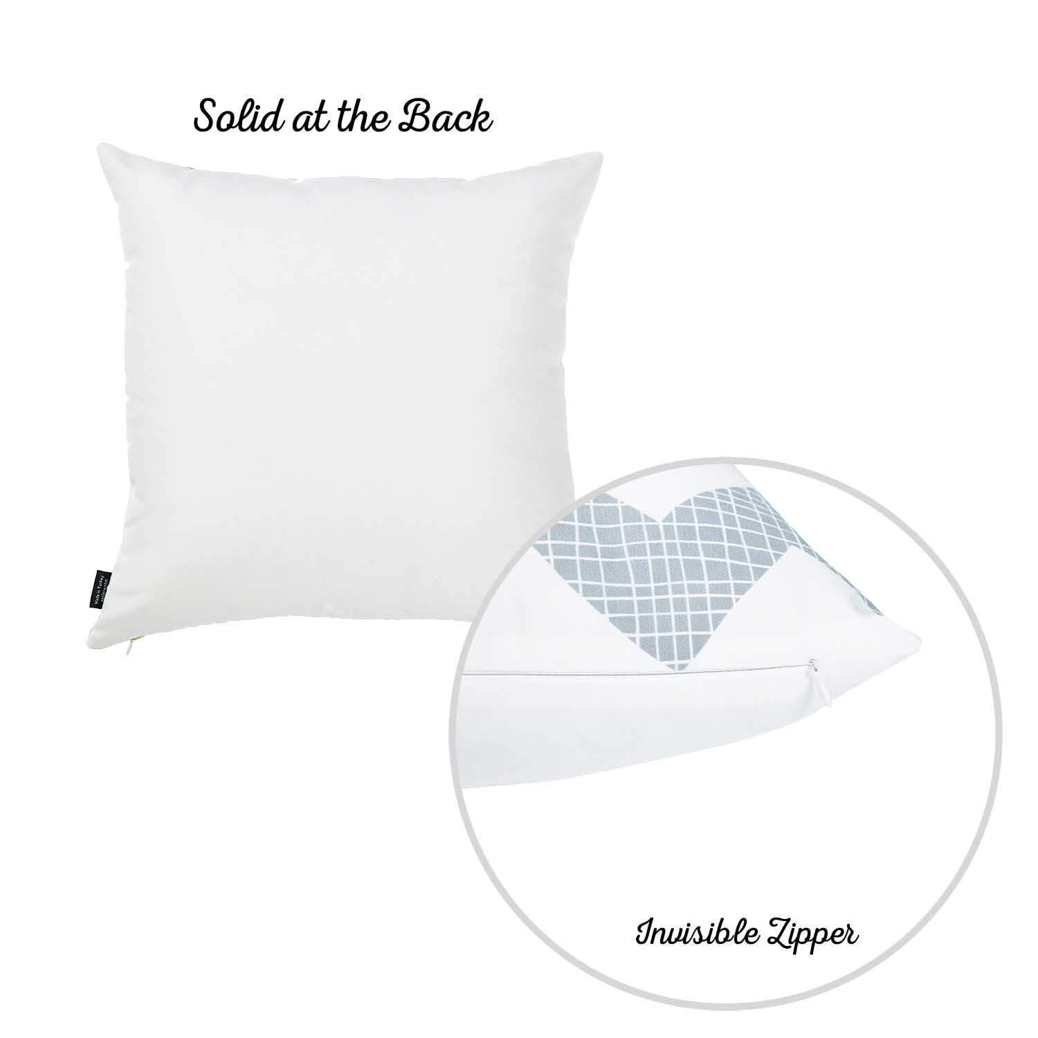 Flamingo and Gray Chevron Decorative Throw Pillow Cover showcasing vibrant tropical patterns and a hidden zipper closure.