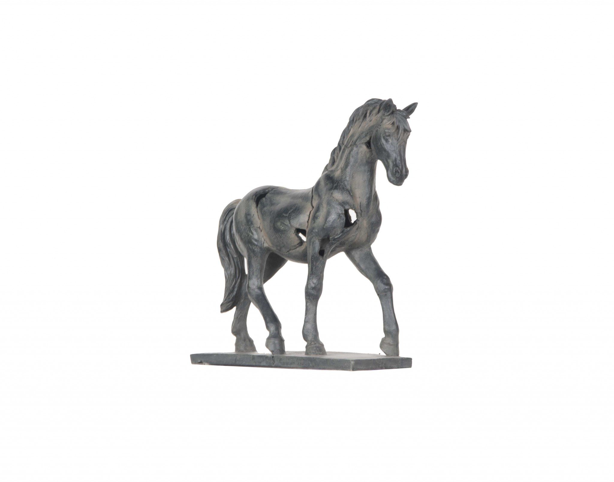 A beautifully crafted Handmade Rustic Horse Statue showcasing intricate textures and rustic colors, symbolizing freedom and passion.