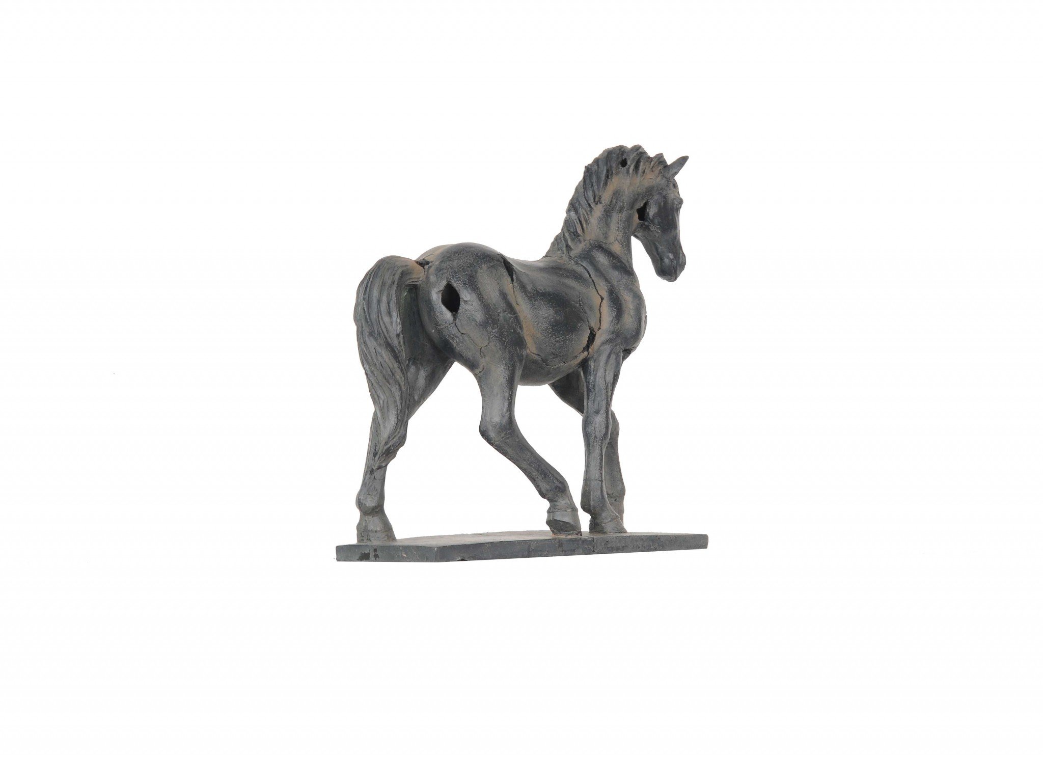 A beautifully crafted Handmade Rustic Horse Statue showcasing intricate textures and rustic colors, symbolizing freedom and passion.