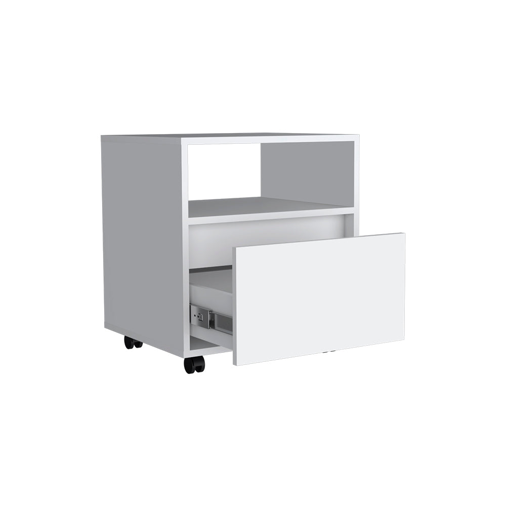 Milford 2 Piece Bedroom Set featuring a white nightstand and dresser, showcasing elegant design and ample storage space.