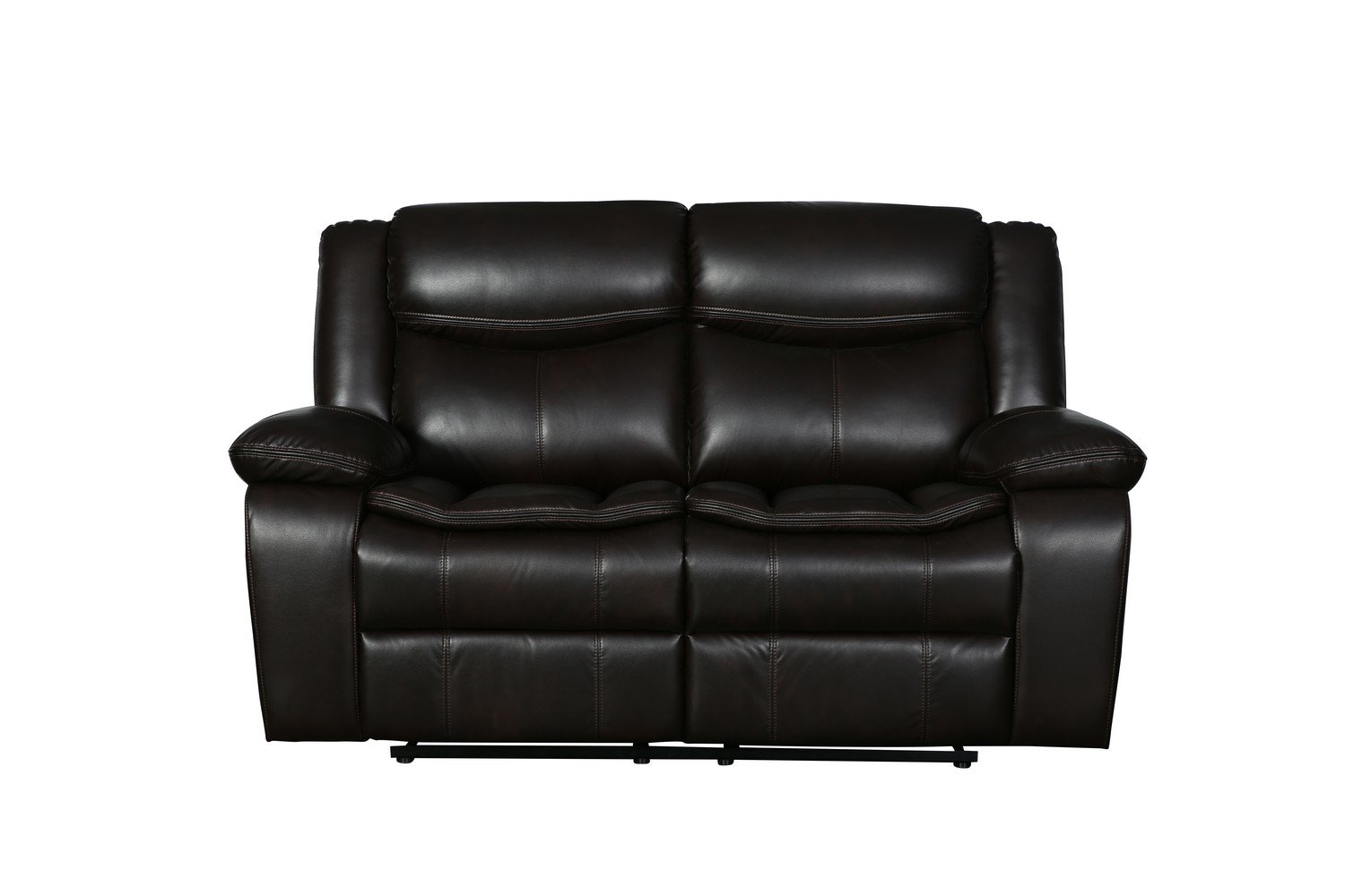 Modern Soft Brown Faux Leather Reclining Sofa with spacious seating and elegant design, perfect for contemporary living rooms.