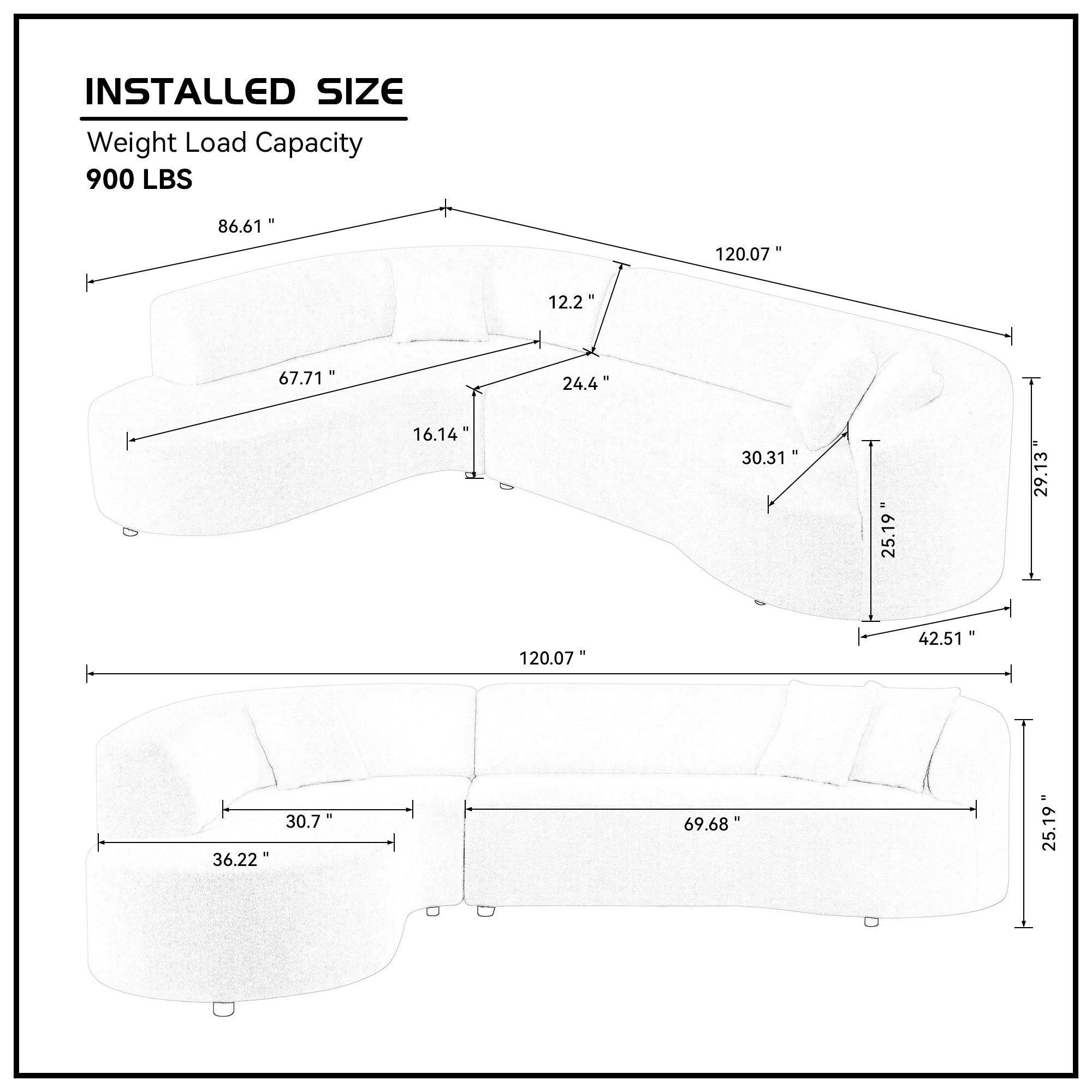 Modular Sectional Sofa with Left Chaises in white boucle fabric, featuring a modern design and plush throw pillows.