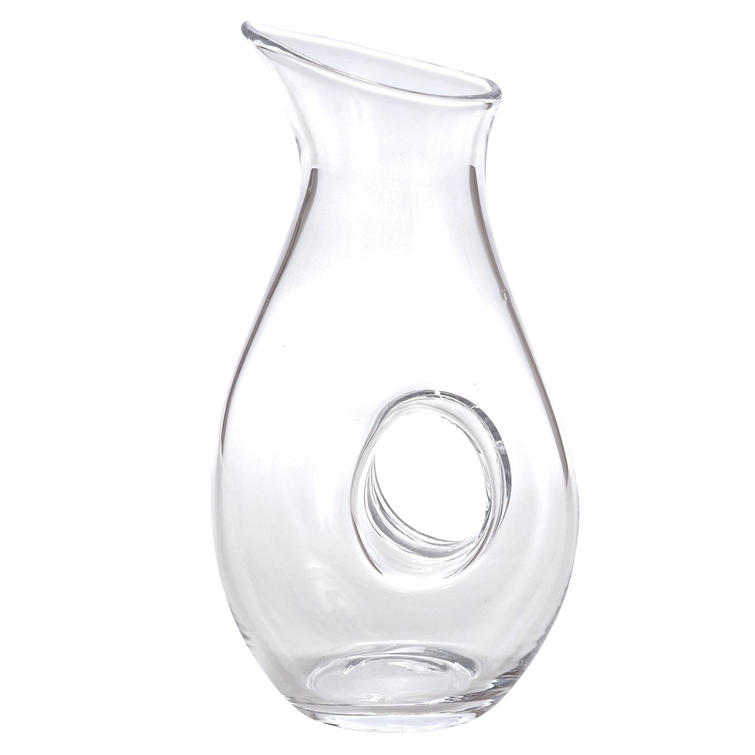 A stunning mouth blown lead free crystal pitcher, 28 oz capacity, showcasing clear crystal design, perfect for serving drinks elegantly.