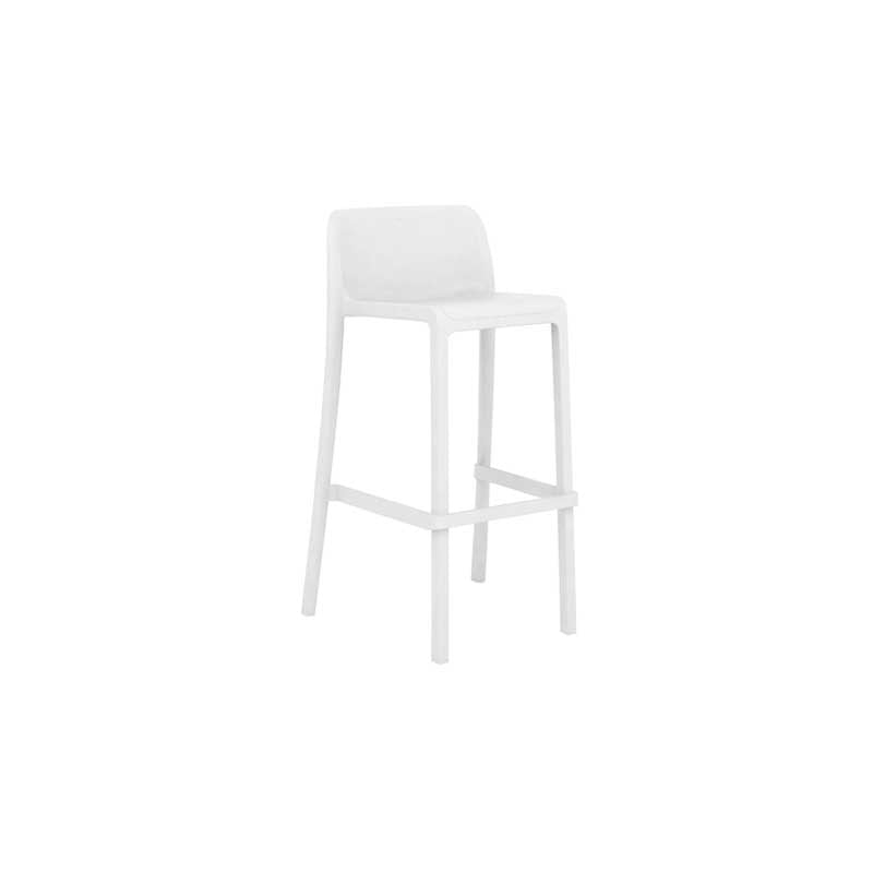 Set of four stackable Patio Barstool Attic 30" with backrest, designed for indoor and outdoor use, featuring a modern and clean design.