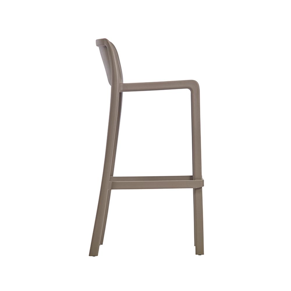 Set of four stackable Patio Barstool Attic 30" with backrest, designed for indoor and outdoor use, featuring a modern and clean design.