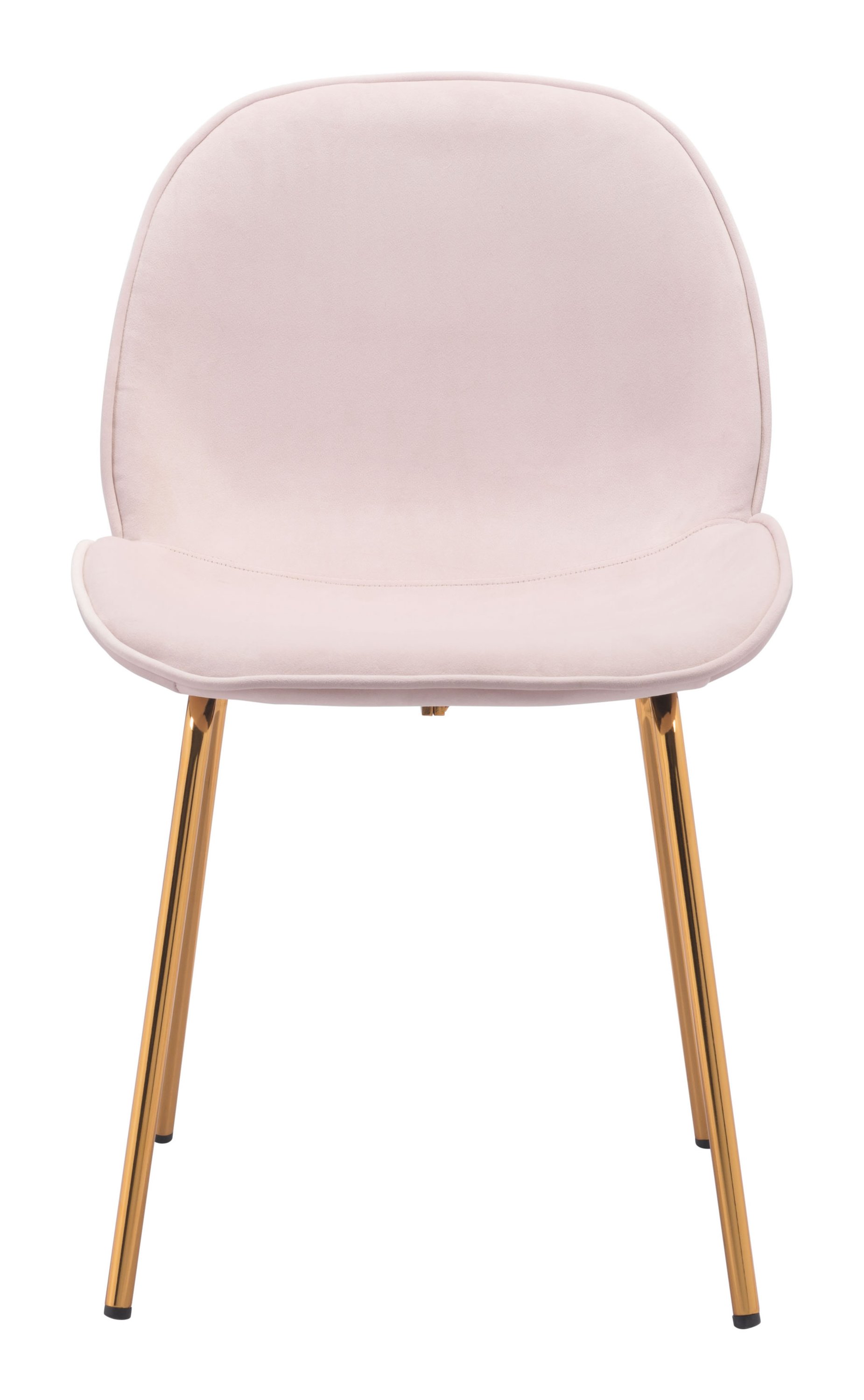 Set of 2 Pink Rose Velvet Dining Chairs with Gold Finish Legs, showcasing elegant design and luxurious upholstery.
