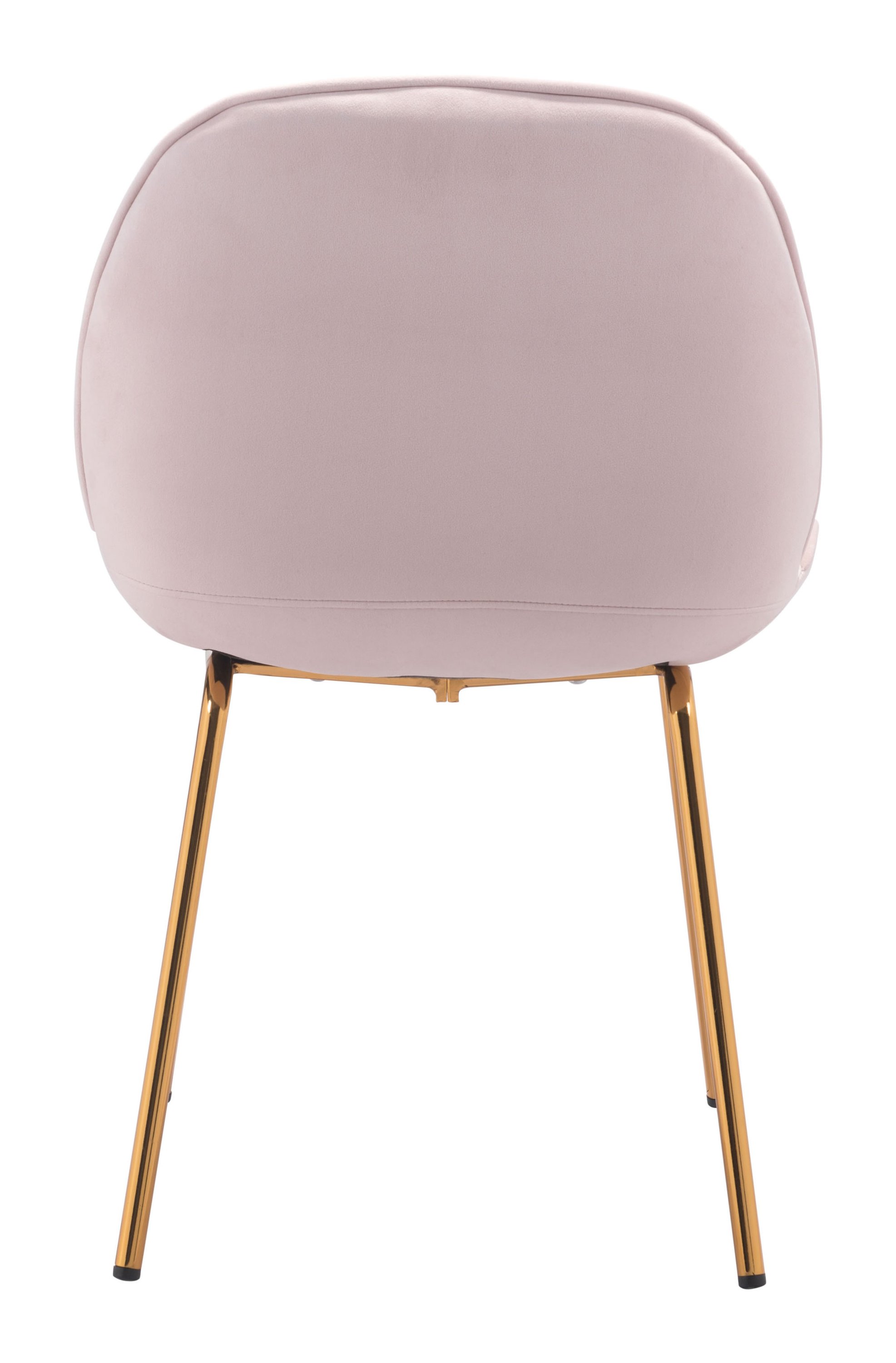 Set of 2 Pink Rose Velvet Dining Chairs with Gold Finish Legs, showcasing elegant design and luxurious upholstery.