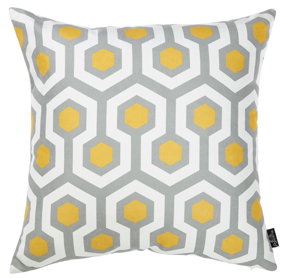 Retro Geometric Decorative Throw Pillow Cover featuring colorful geometric patterns on a soft brushed fabric with a hidden zipper closure.
