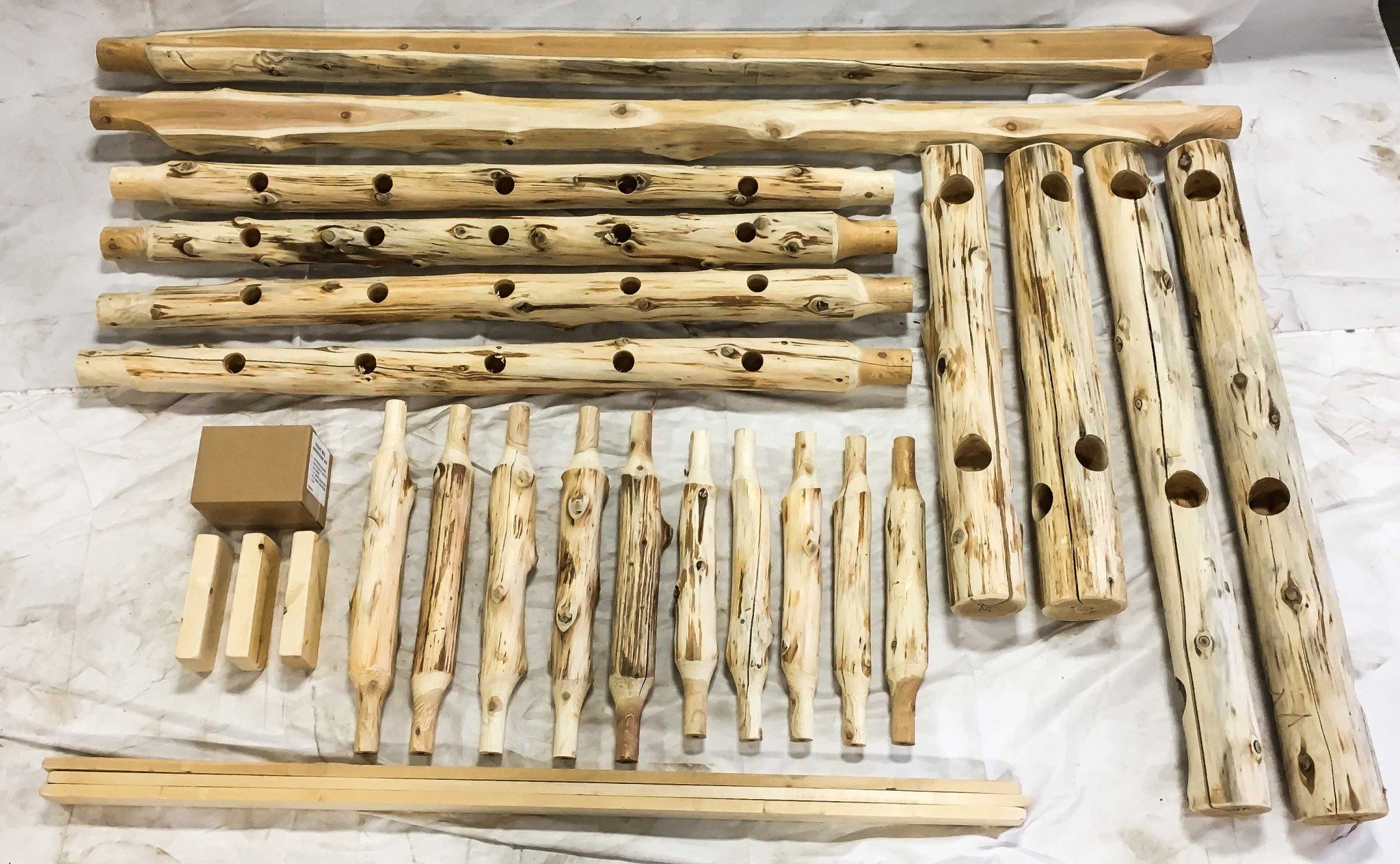 Rustic and Natural Cedar California King Traditional Log Bed showcasing hand-peeled logs and a beautiful rustic finish.