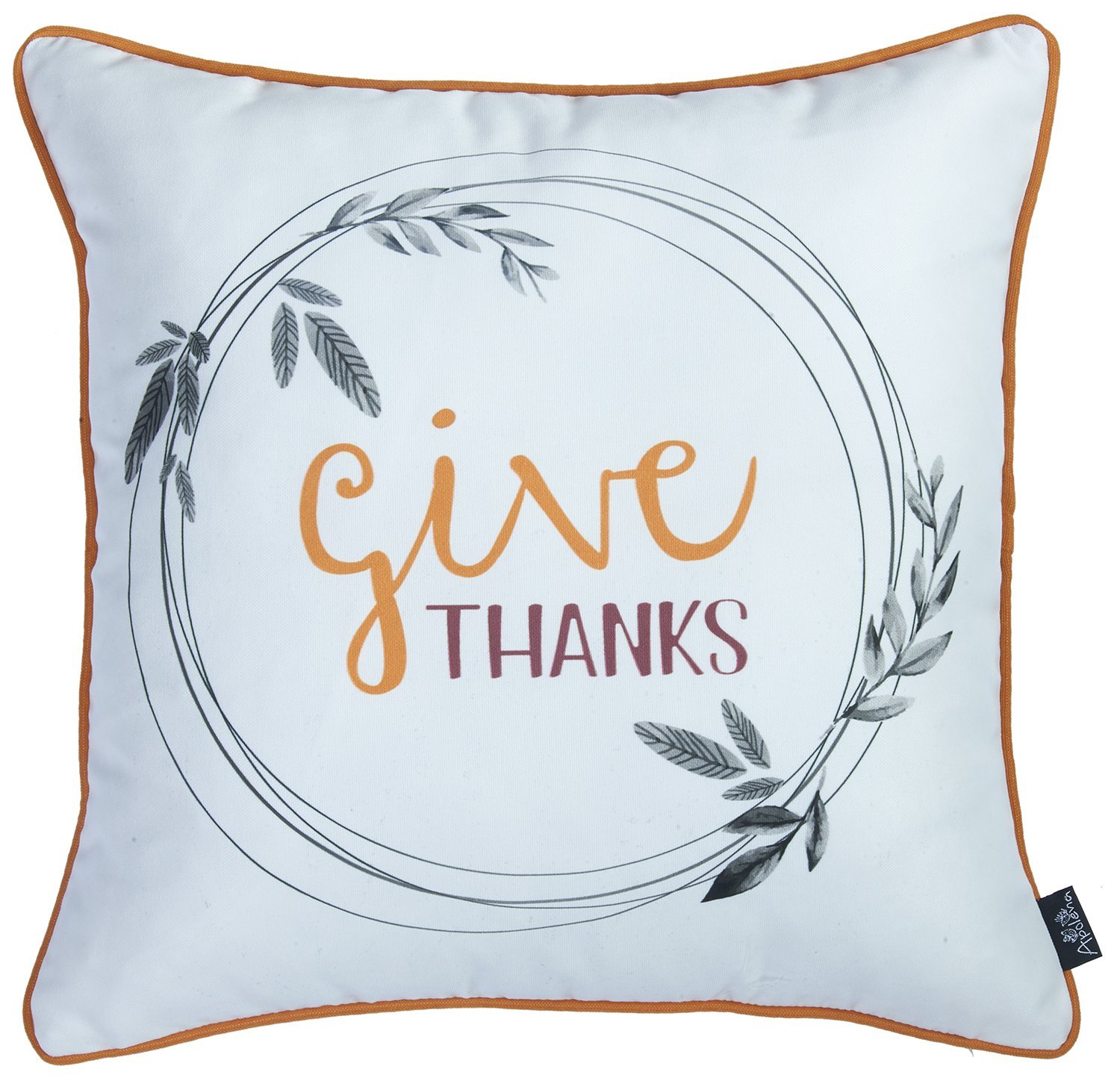Set of 2 multicolor Thanksgiving Pie throw pillow covers, featuring a farmhouse style design, made from soft brushed polyester.