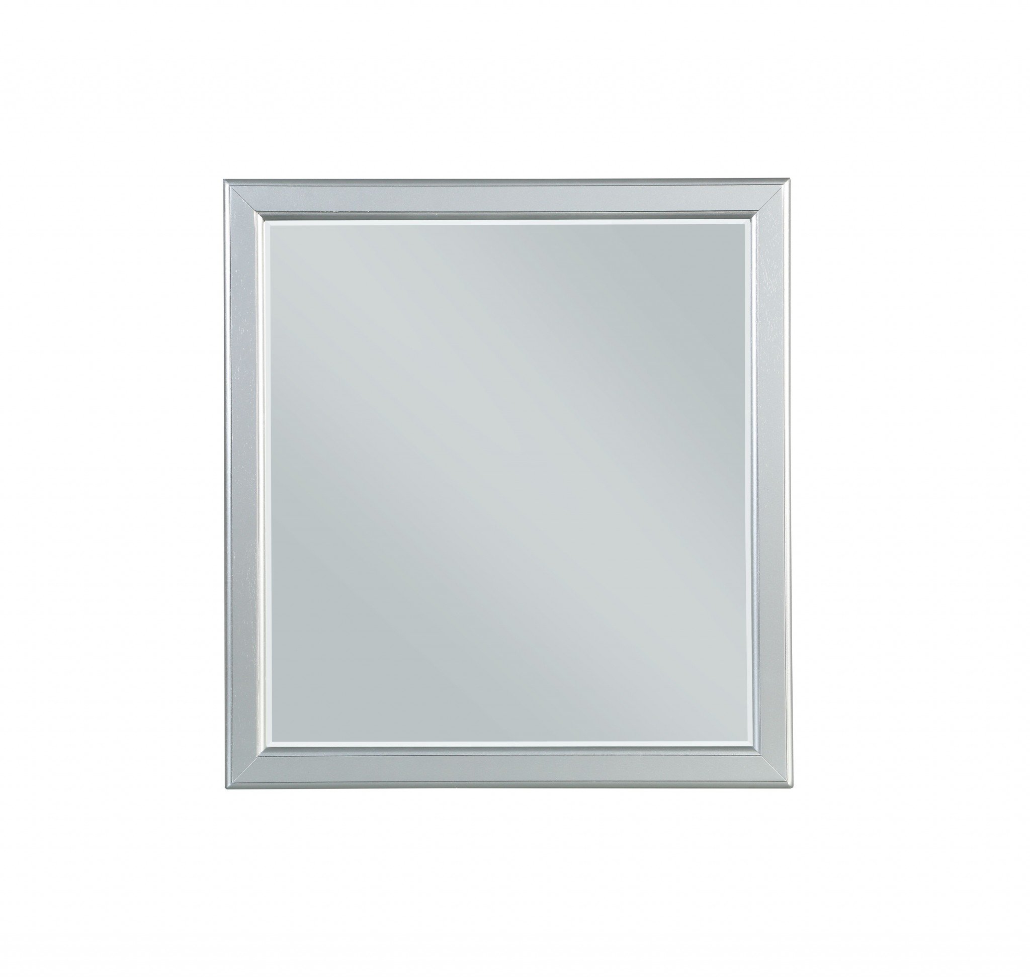 A stylish square platinum mirror with a sleek frame, perfect for enhancing home decor.