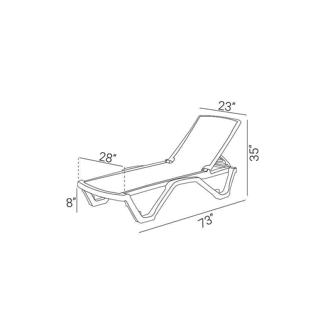 Set of 2 Pacific Sunloungers featuring durable polypropylene and breathable PVC-Coated Polyester seating, perfect for outdoor relaxation.