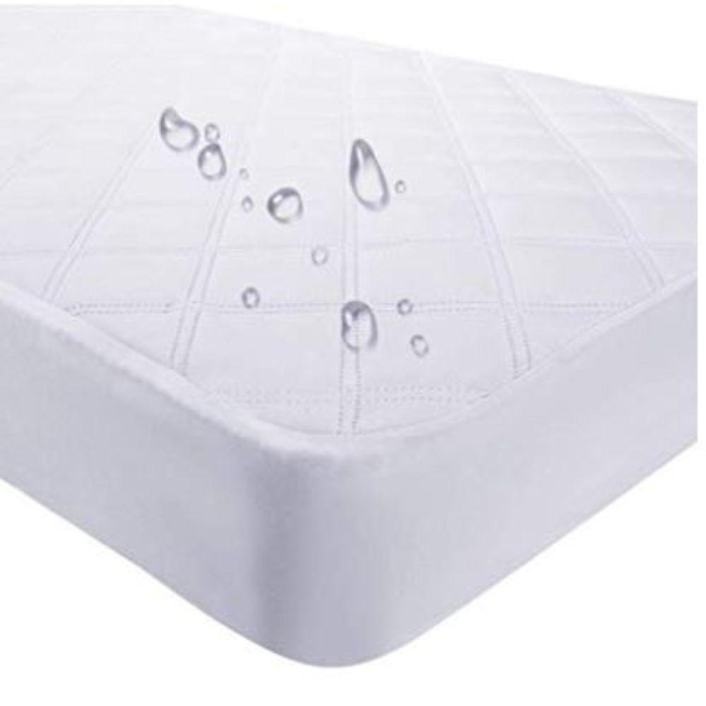 Waterproof fitted crib cover made from natural bamboo fiber, featuring quilted peach microfiber for softness and comfort, designed for baby cribs.