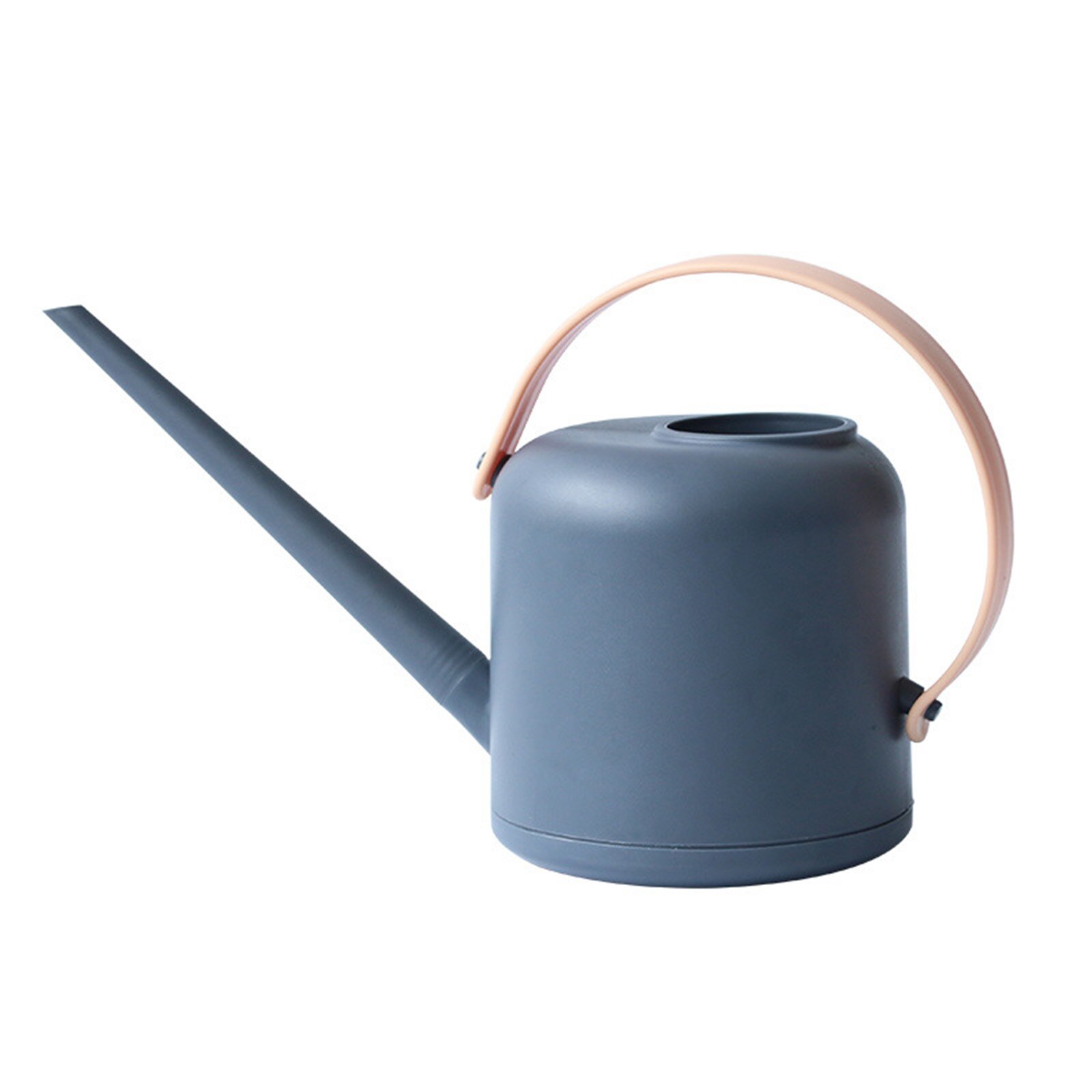 1.8L Long Spout Watering Can in dark gray and light blue, featuring a long thin nozzle and ergonomic handle for precise watering.