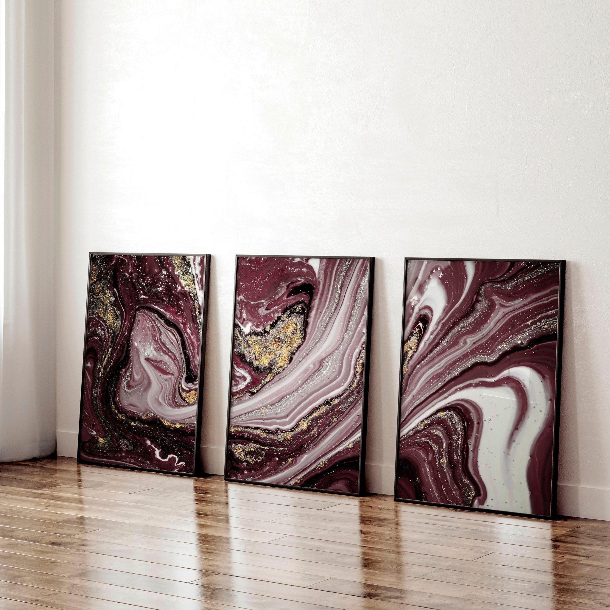 Set of 3 large abstract wall art prints for office decor, featuring vibrant colors and unique designs that enhance creativity and aesthetics.