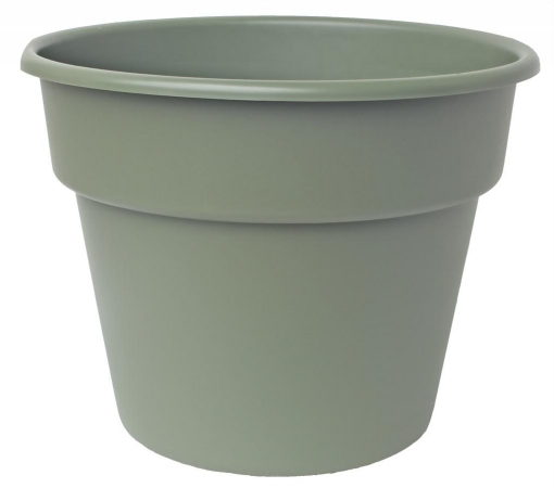 Green plastic plant pot.