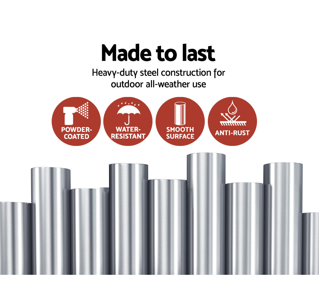 Grillz Fire Pit BBQ with stainless steel grill, portable and foldable design, set up for outdoor cooking.