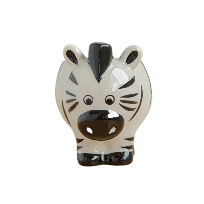 Zebra Animal Succulent Pot made of ceramic with a smooth glazed finish, featuring a cute zebra design and drainage hole.