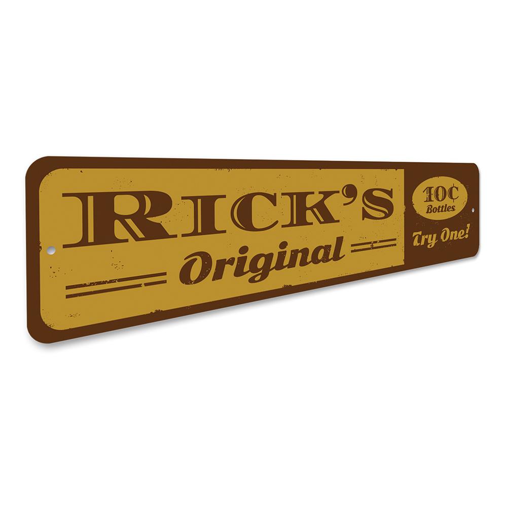 10 cent Bottles Bar Sign made of aluminum, featuring a vintage design perfect for home bars and game rooms.