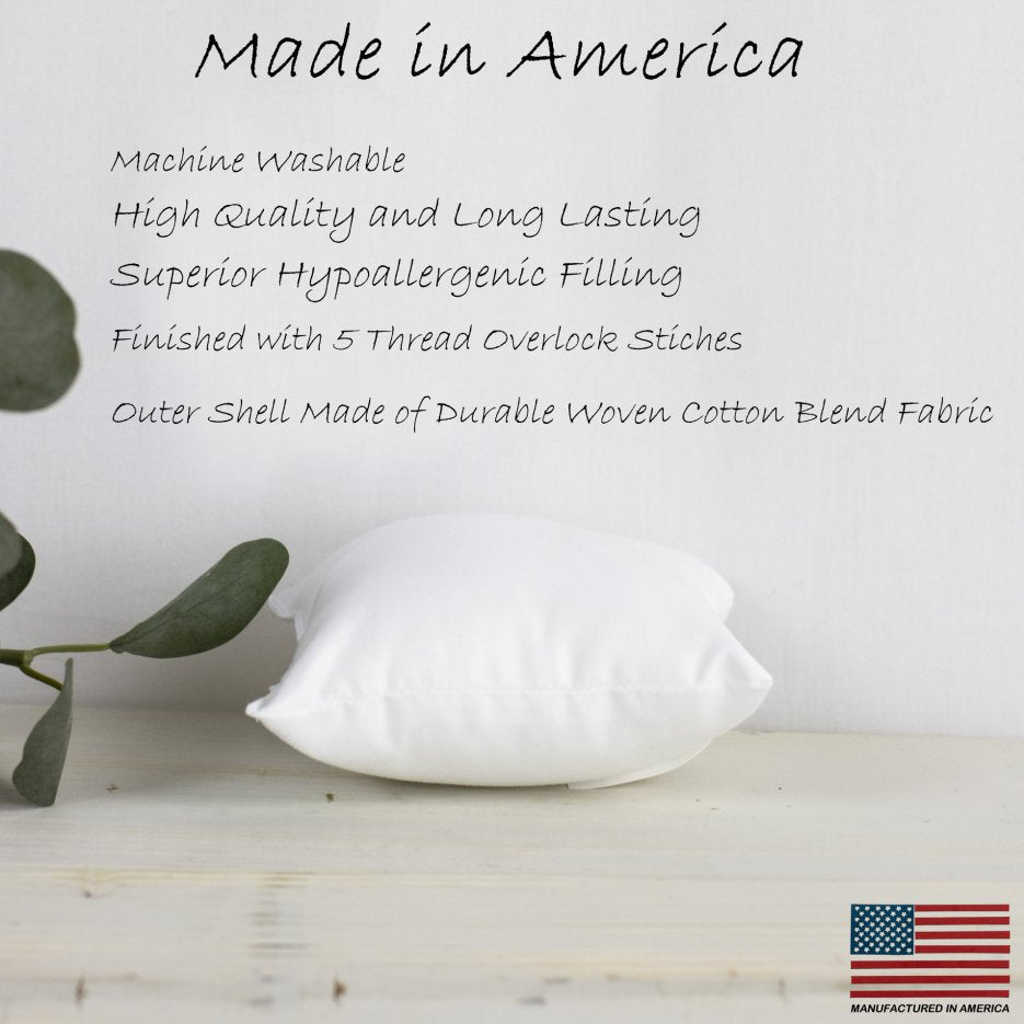 10x10 Square Angel Hair Pillow Insert with soft polyester fill, perfect for indoor and outdoor use.