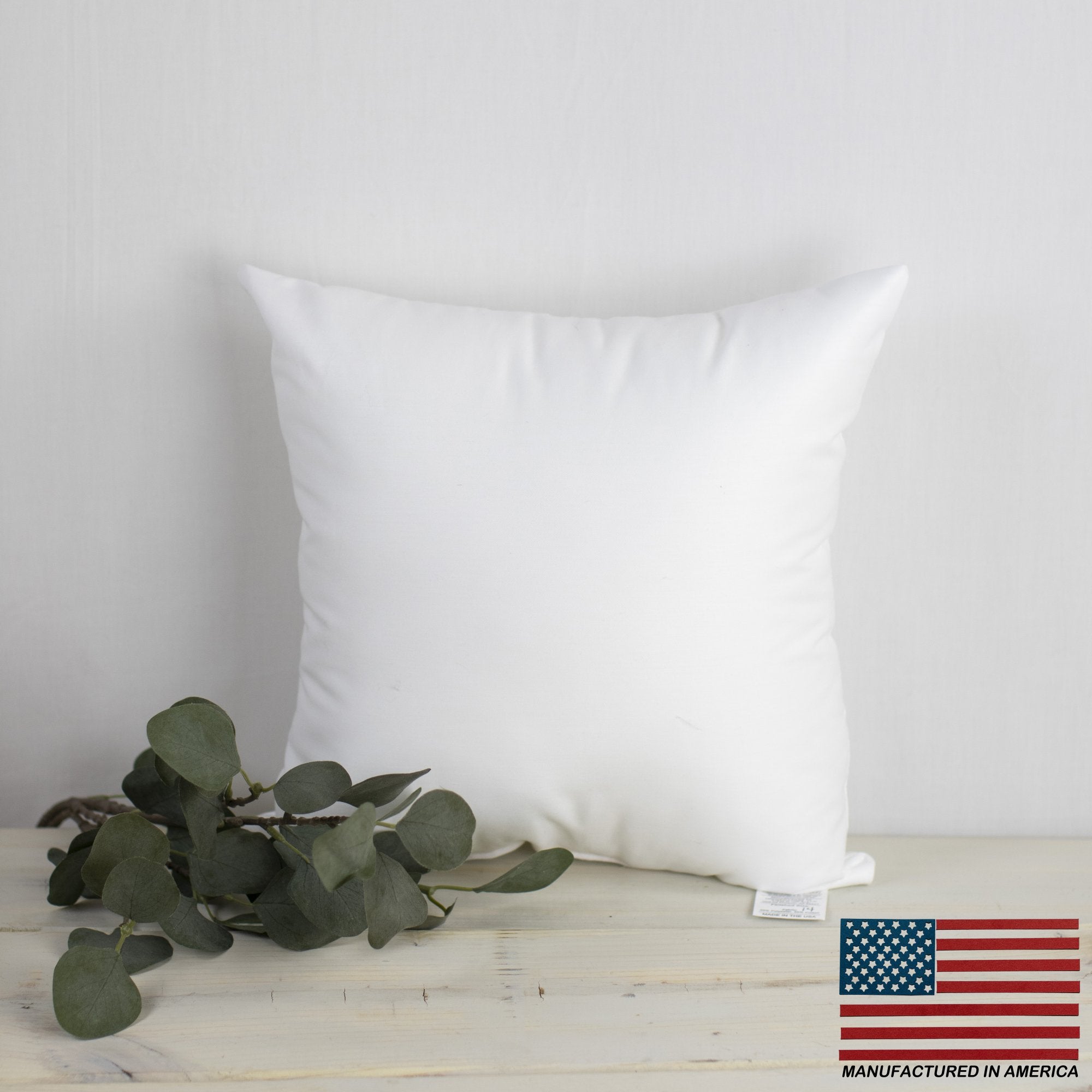 10x10 Square Angel Hair Pillow Insert with soft polyester fill, perfect for indoor and outdoor use.