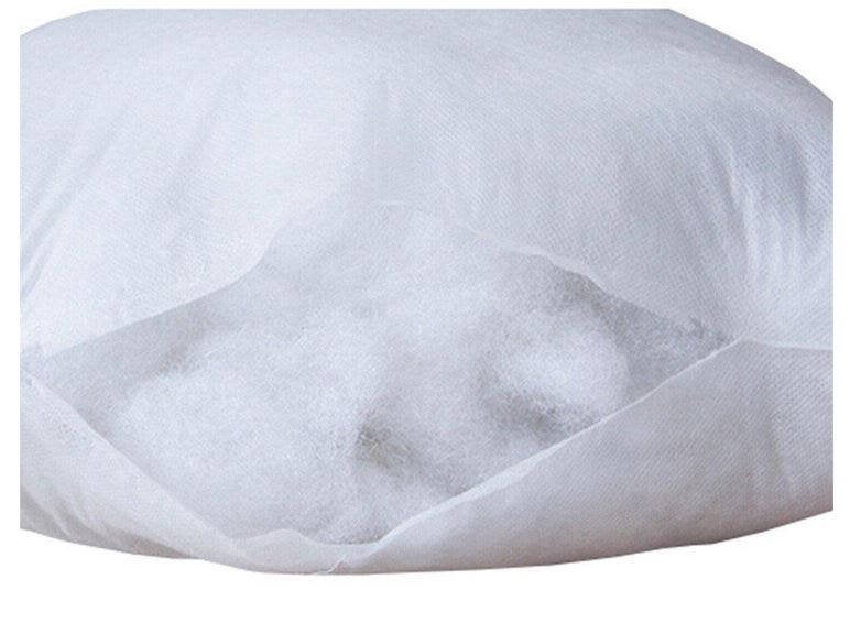 A plush hypoallergenic polyester pillow insert in 16x24 or 24x16 size, showcasing its soft texture and durable cotton blend fabric.