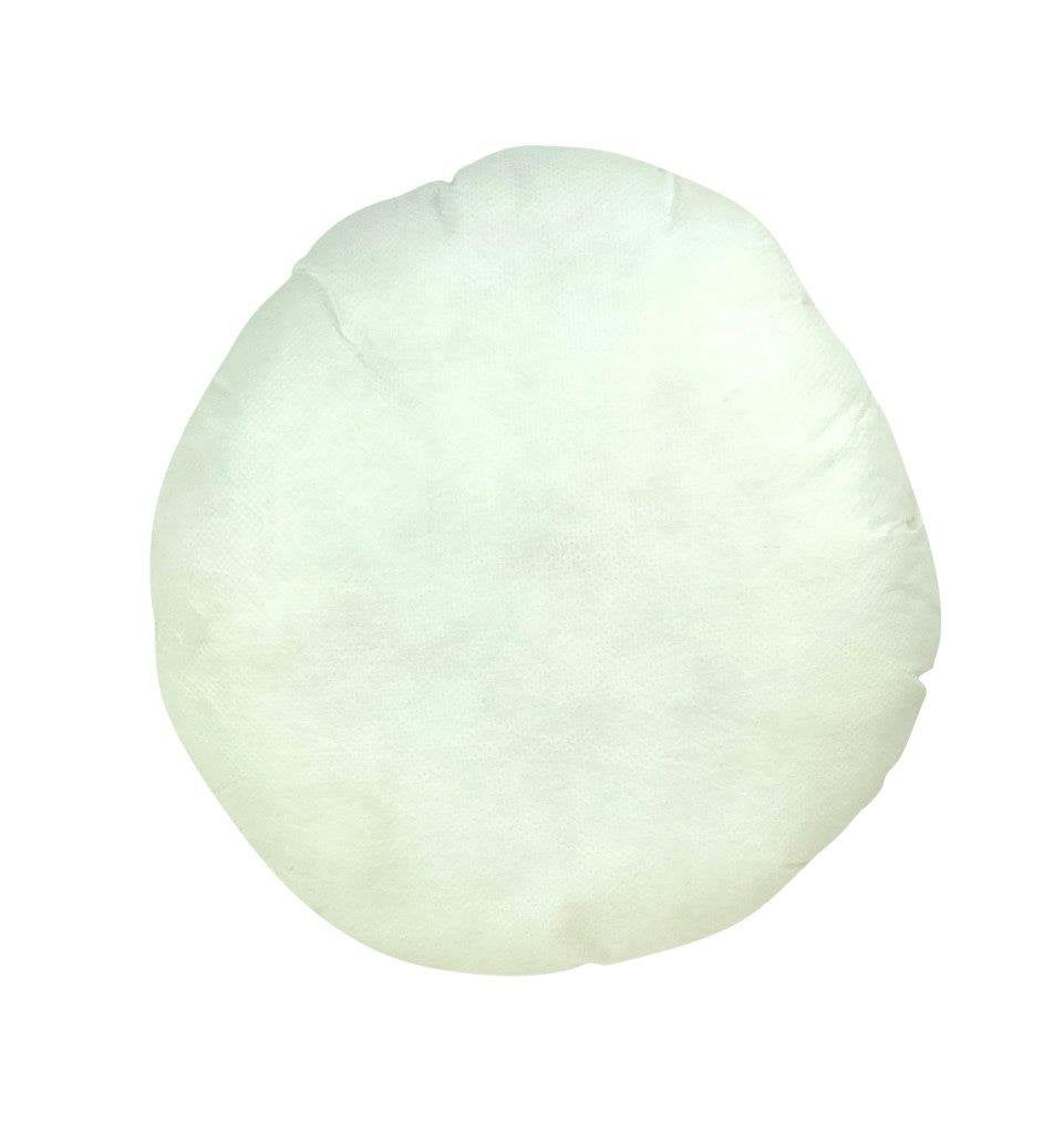 Round hypoallergenic polyester pillow inserts in various sizes, showcasing their soft texture and quality craftsmanship.