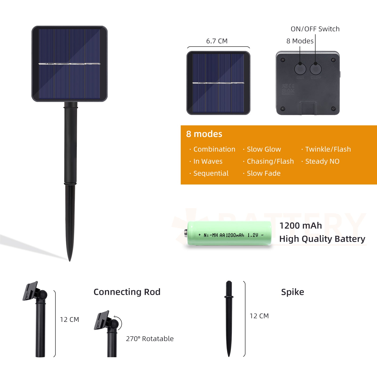 Two packs of 33FT 100 LED solar string lights designed for outdoor and indoor decoration, showcasing warm white light.