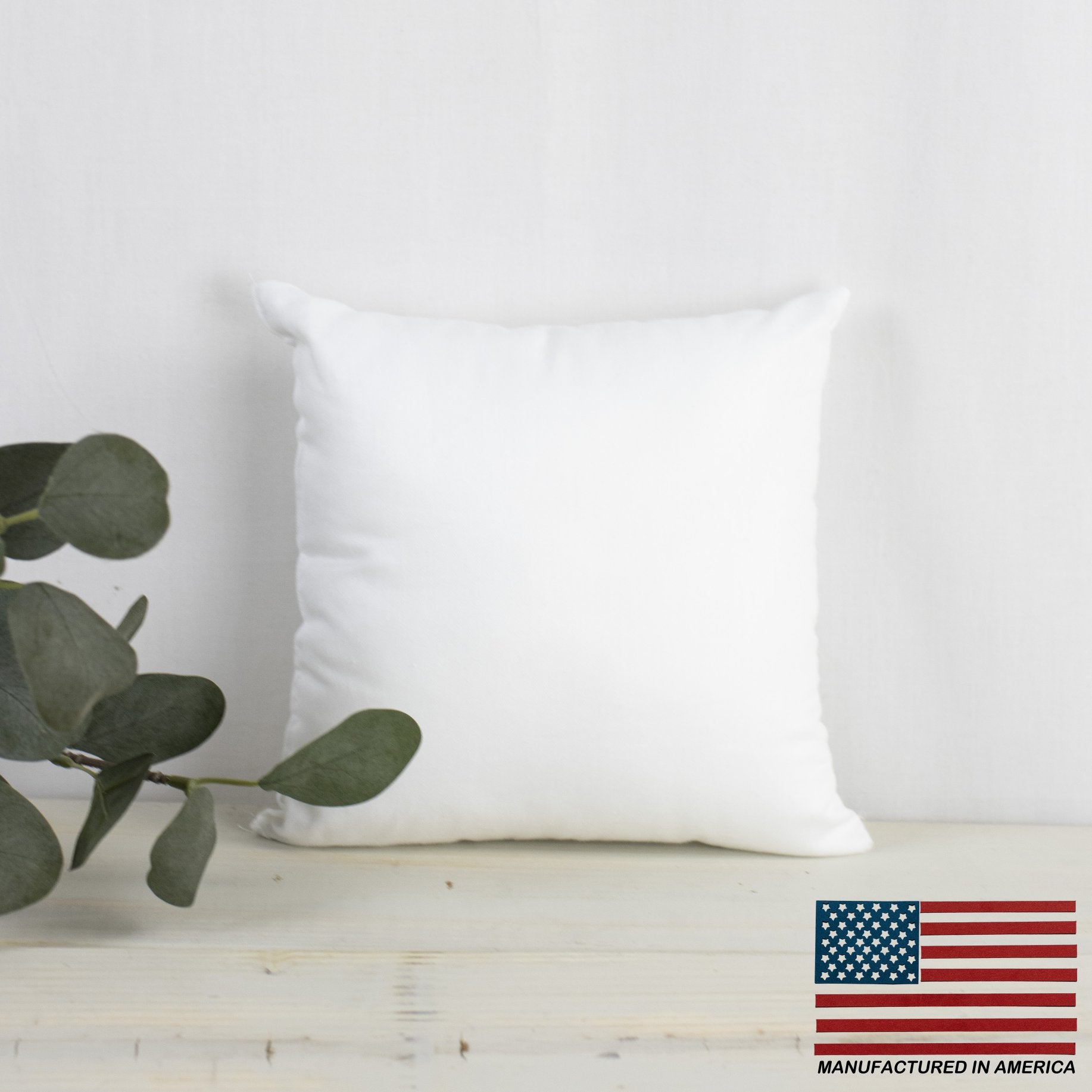 24x24 Square Angel Hair Pillow Insert, showcasing its plush and soft texture, ideal for indoor and outdoor use.