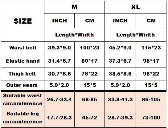 3 in 1 Fat Burner Slimming Body Shaper Belt in black and orange-red, made of neoprene and nylon, designed for anti-cellulite and enhanced sweating.